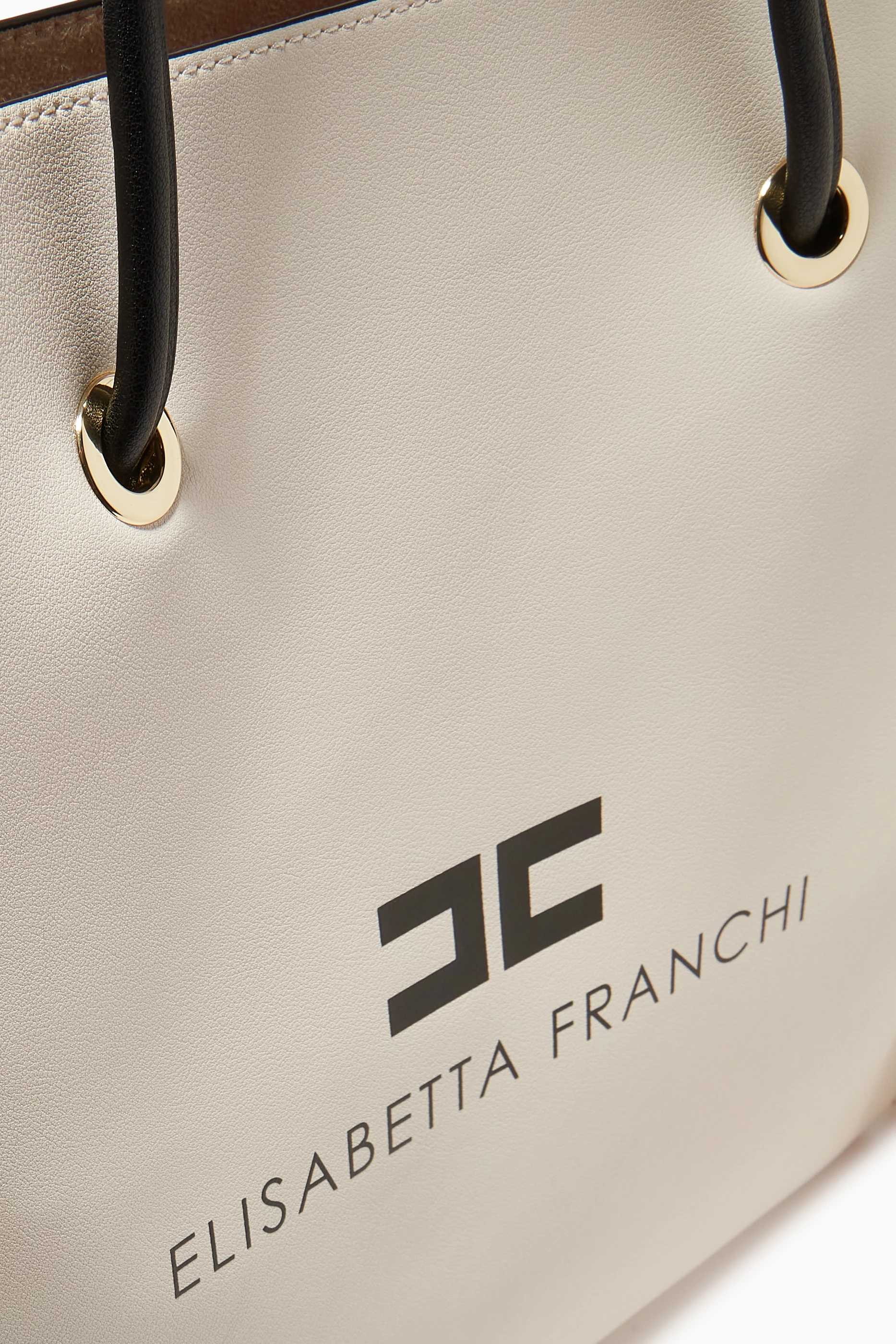 Buy Elisabetta Franchi White Logo 10 22 Maxi Bag in Faux Leather For Women Online Ounass UAE