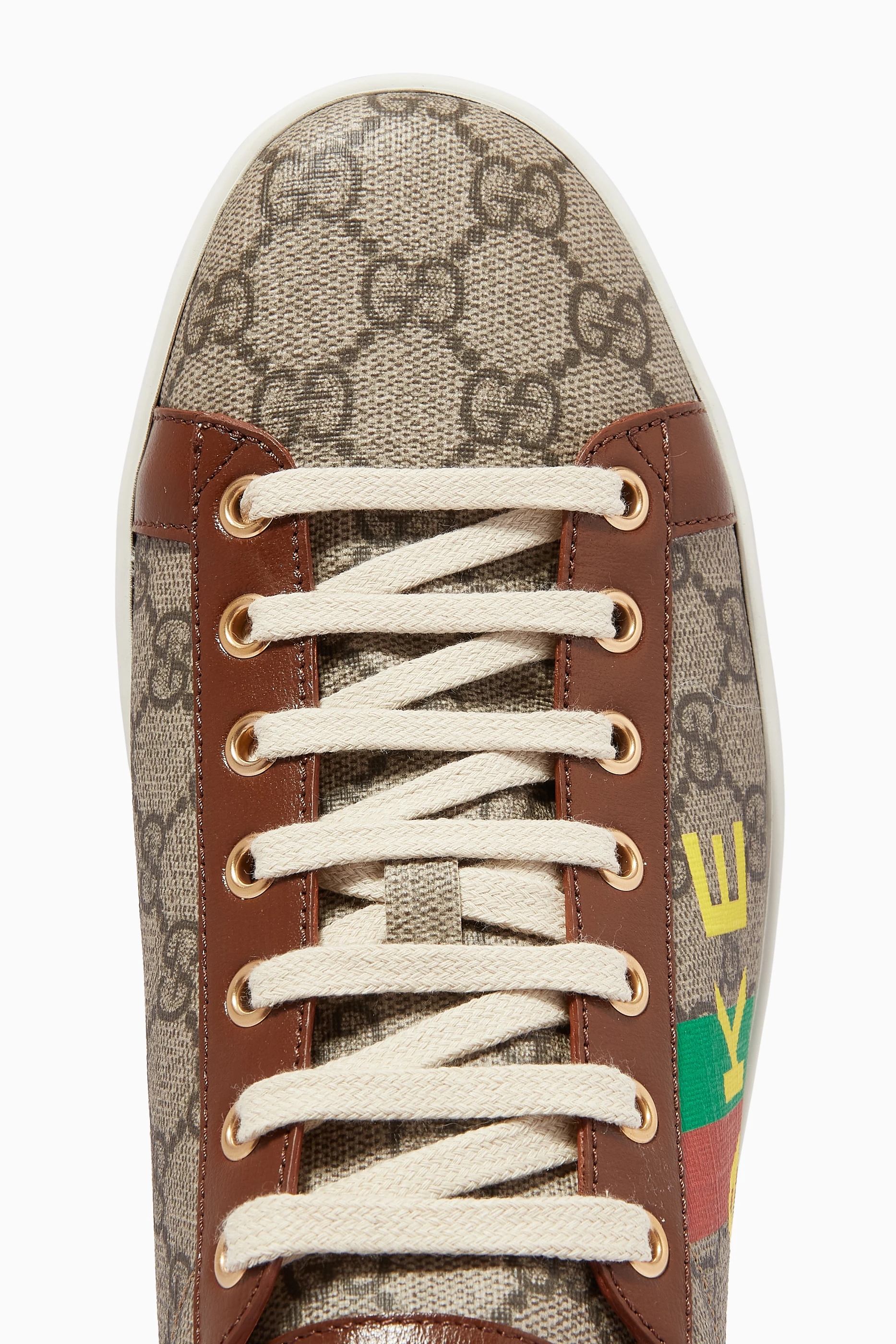Buy Gucci Brown Fake Not Print Ace Sneakers in GG Supreme Canvas For Women Online Ounass UAE