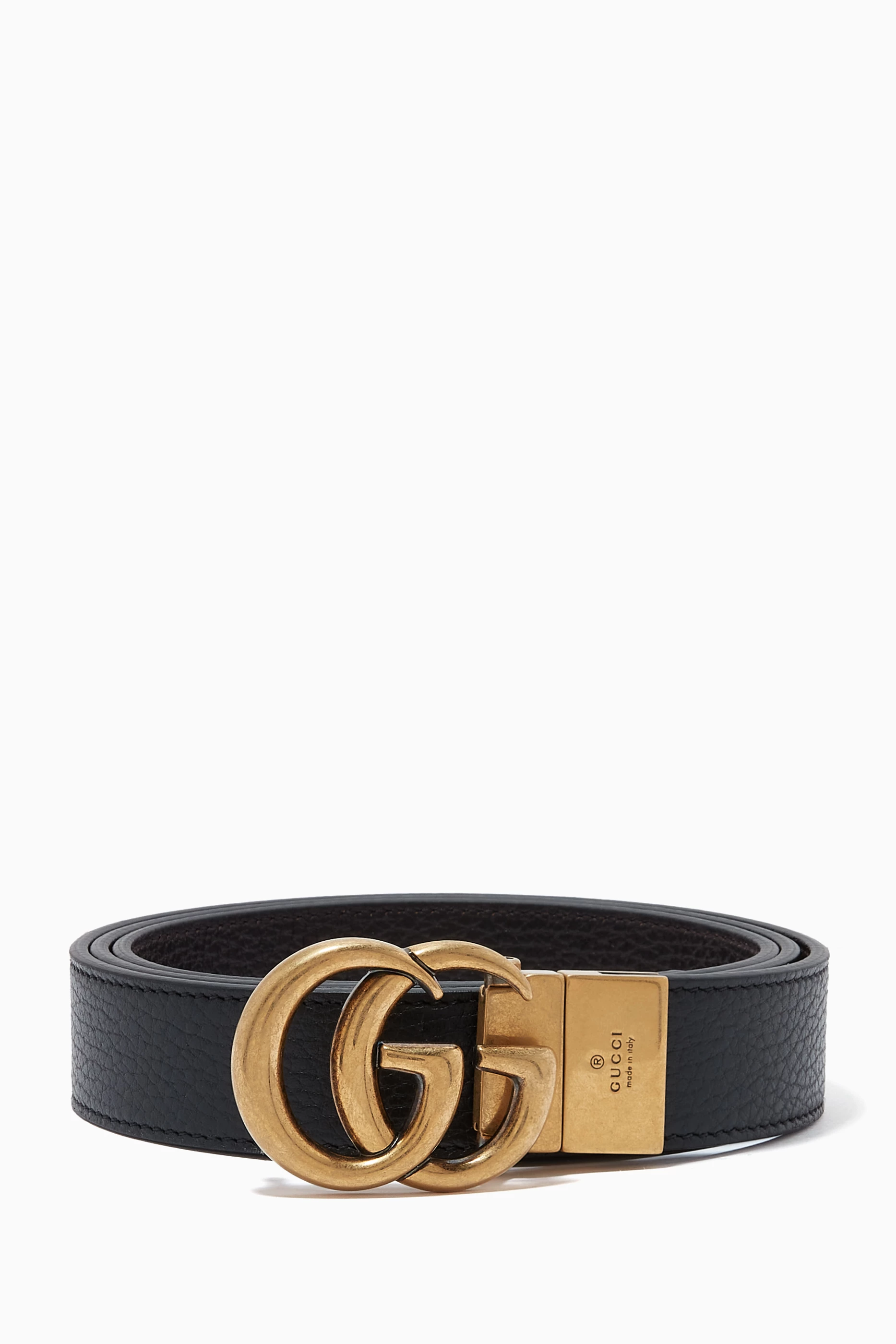 Buy Gucci Black Double G Buckle Reversible Belt in Leather For Men Online Ounass UAE