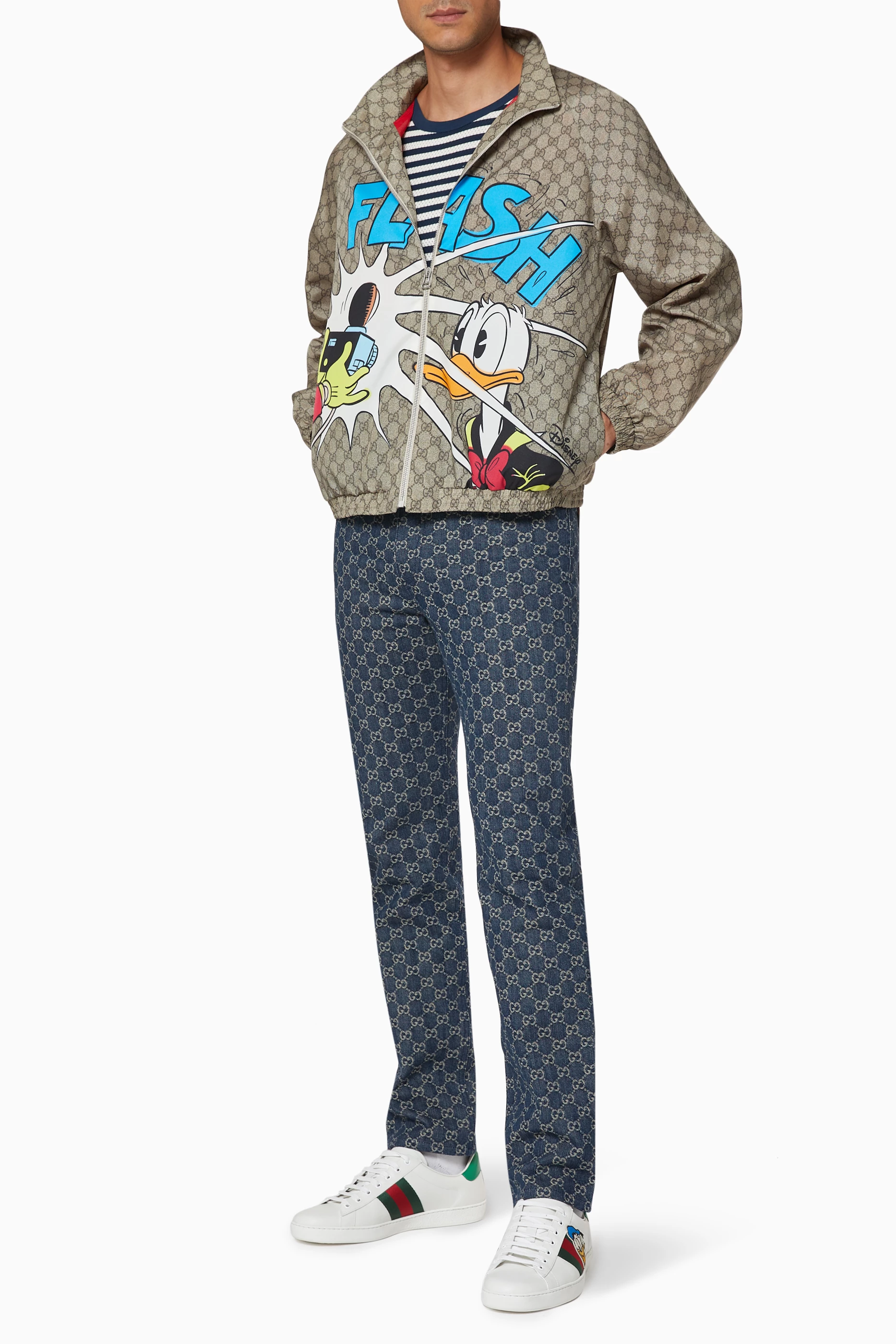 Buy Gucci Grey x Disney Donald Duck GG Nylon Jacket For Men Online Ounass UAE