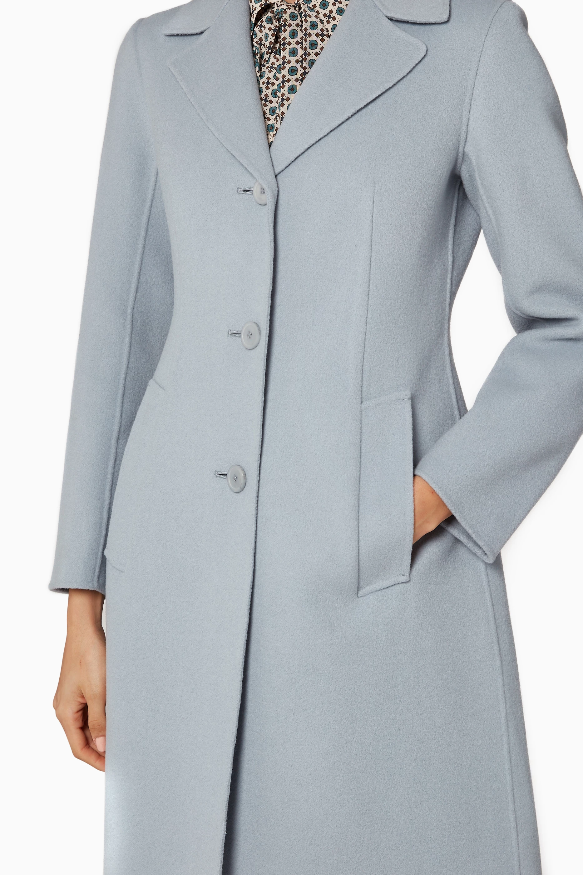 Buy Weekend Max Mara Blue Uggioso Wool Coat For Women Online