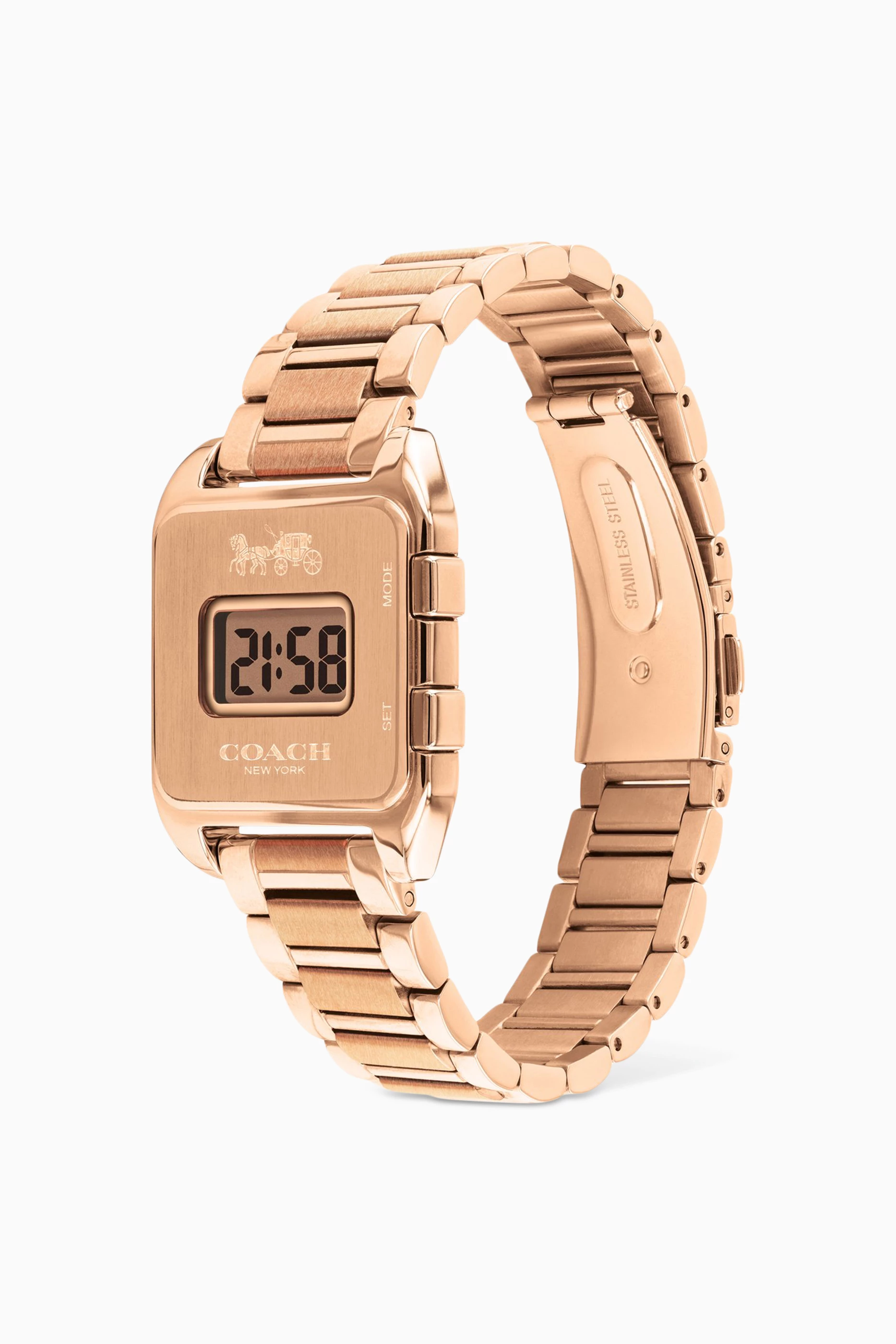 Buy Coach Rose Gold Darcy Digital Watch, 30 x 37mm For Women
