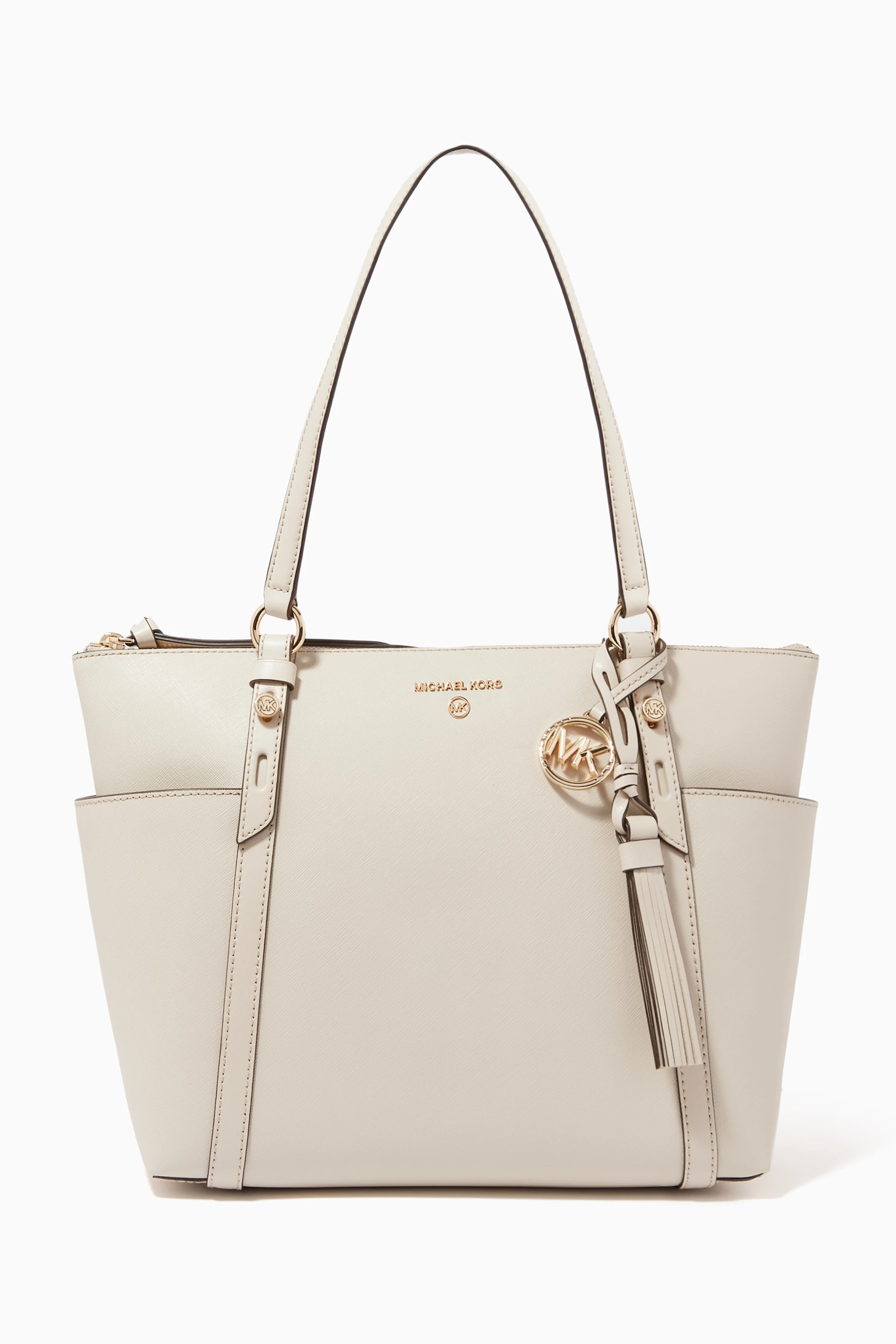 Buy Michael Kors White Nomad Medium Tote Bag in Saffiano Leather For Women Online Ounass UAE