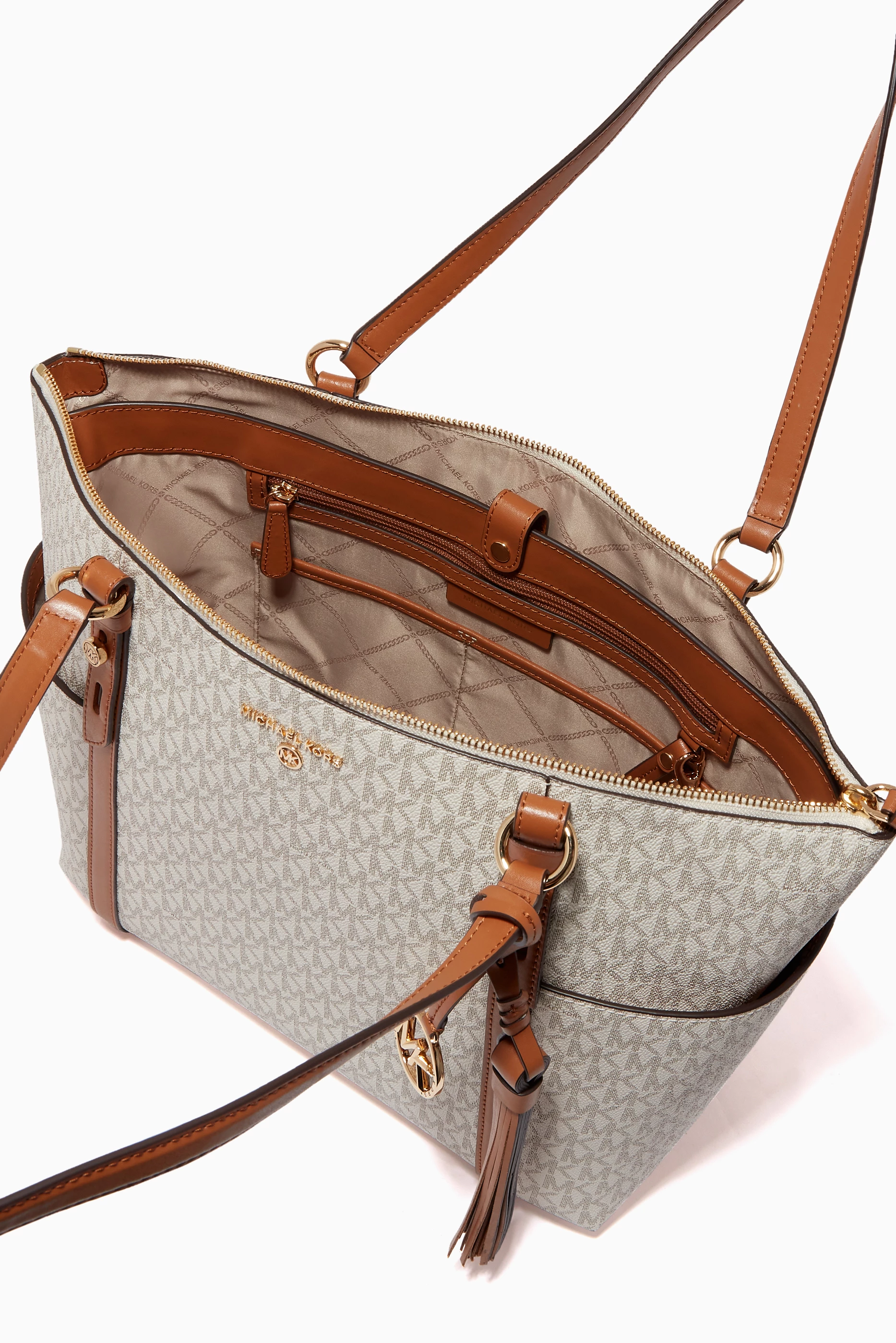 Buy Michael Kors White Nomad Large Tote Bag in Canvas For Women Online Ounass UAE
