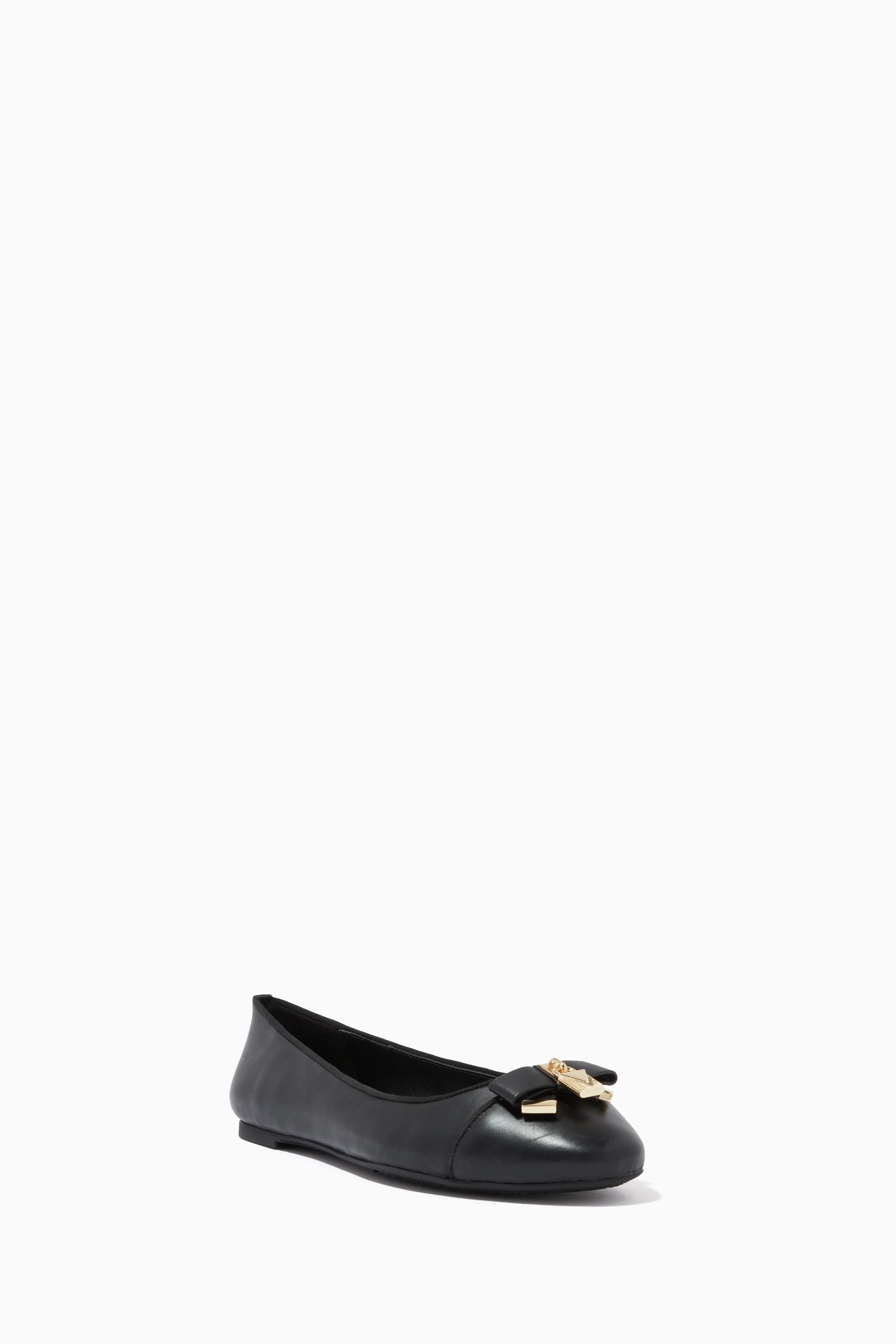 Buy Michael Kors Black Alice Ballet Flats in Leather For Women Online Ounass UAE