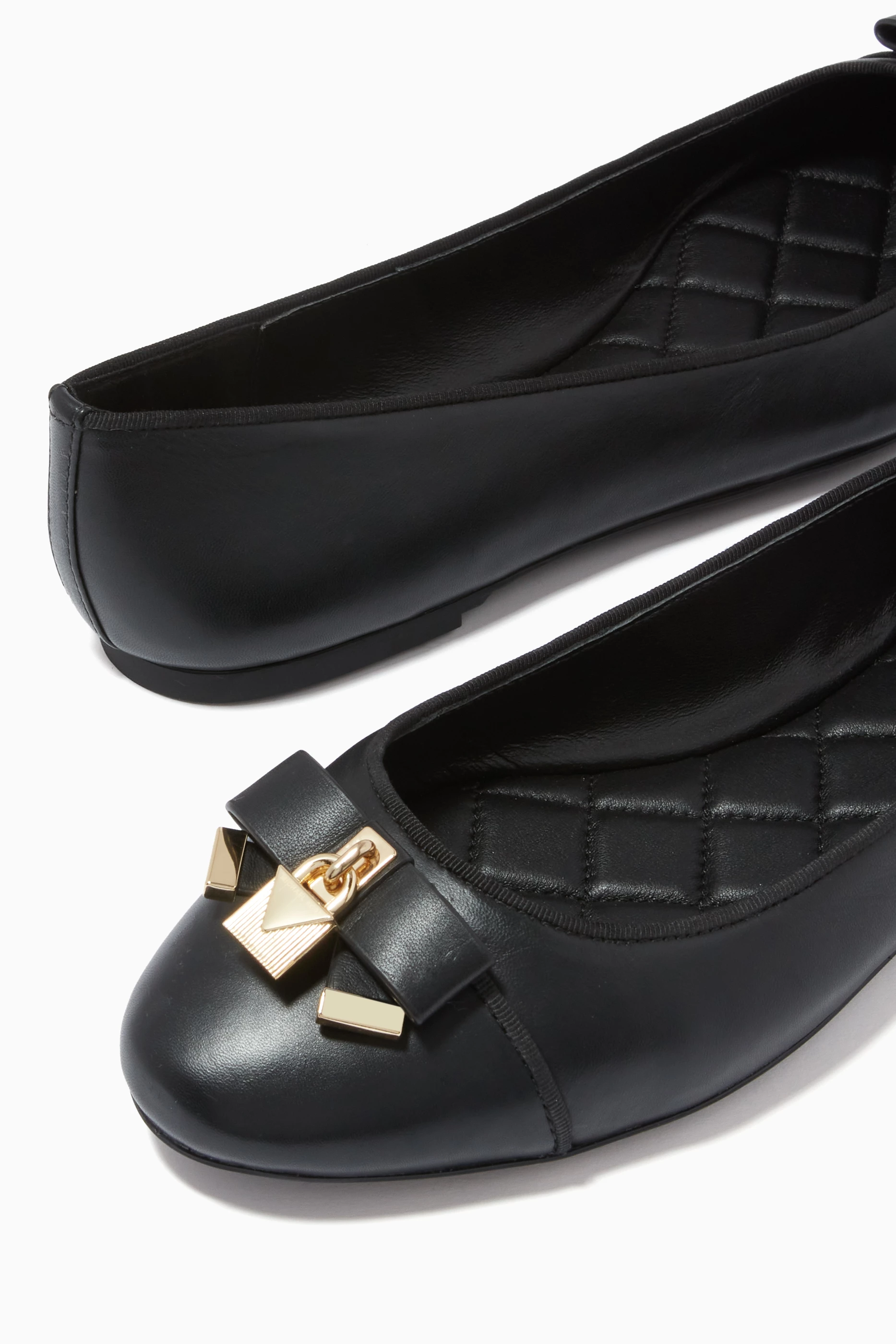 Buy Michael Kors Black Alice Ballet Flats in Leather For Women Online Ounass UAE