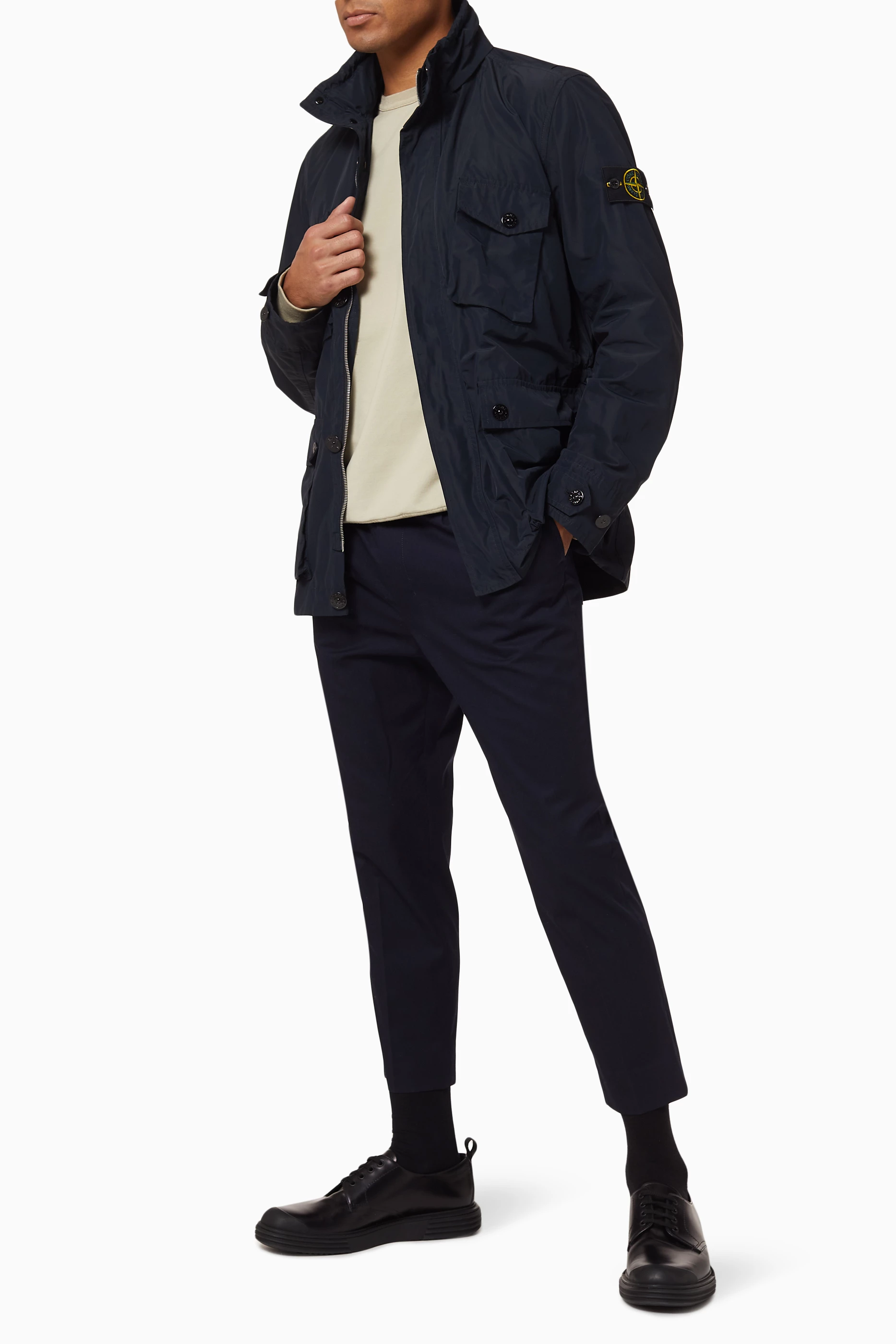 Buy Stone Island Blue Micro Reps Field Jacket For Men Online Ounass UAE