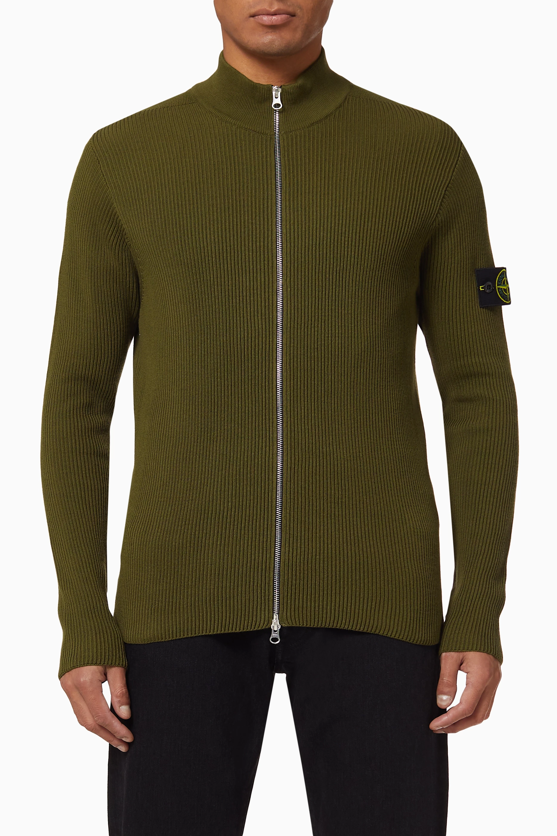 Stone island wool cardigan outlet