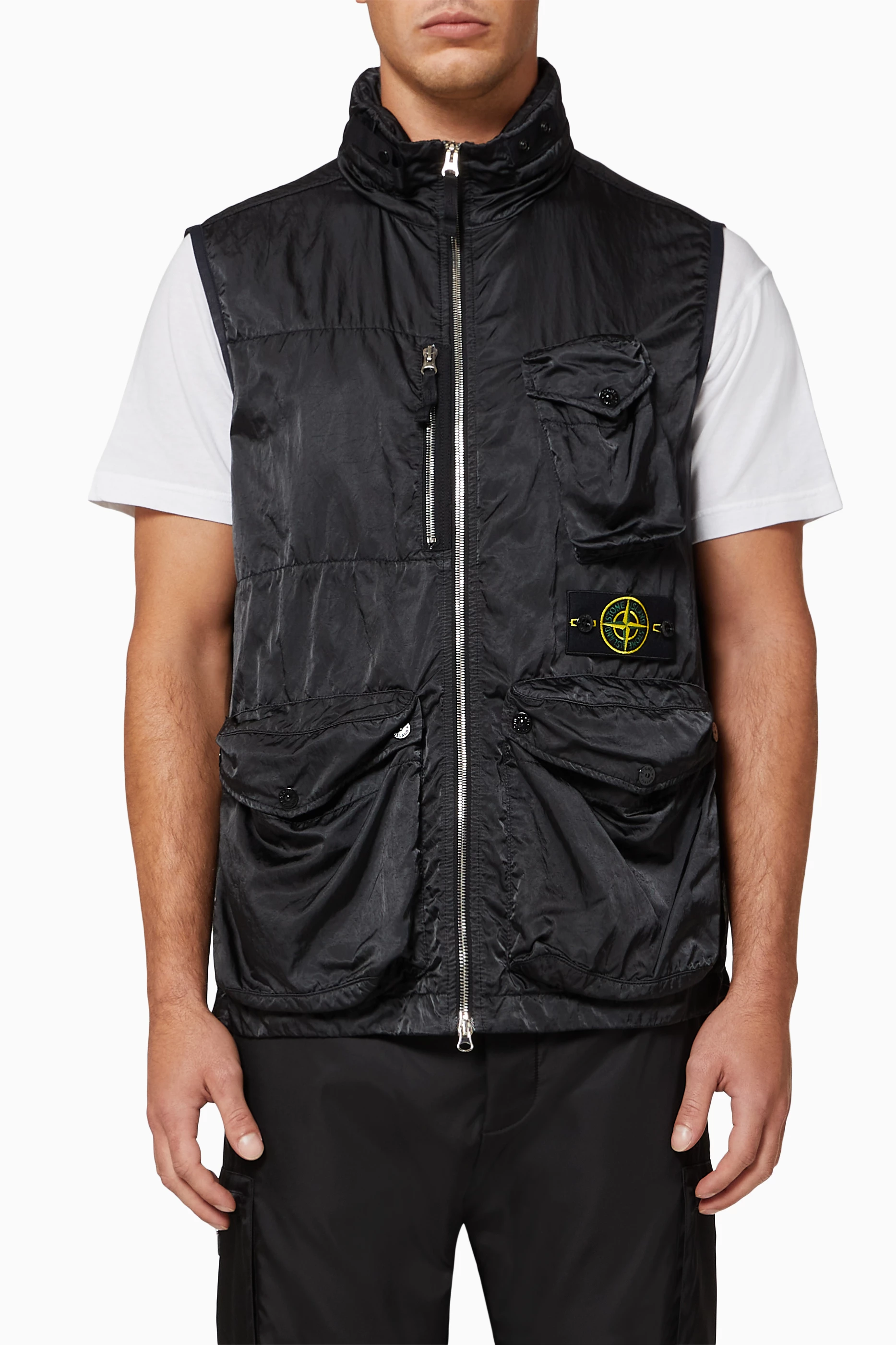 Stone island black vest outlet