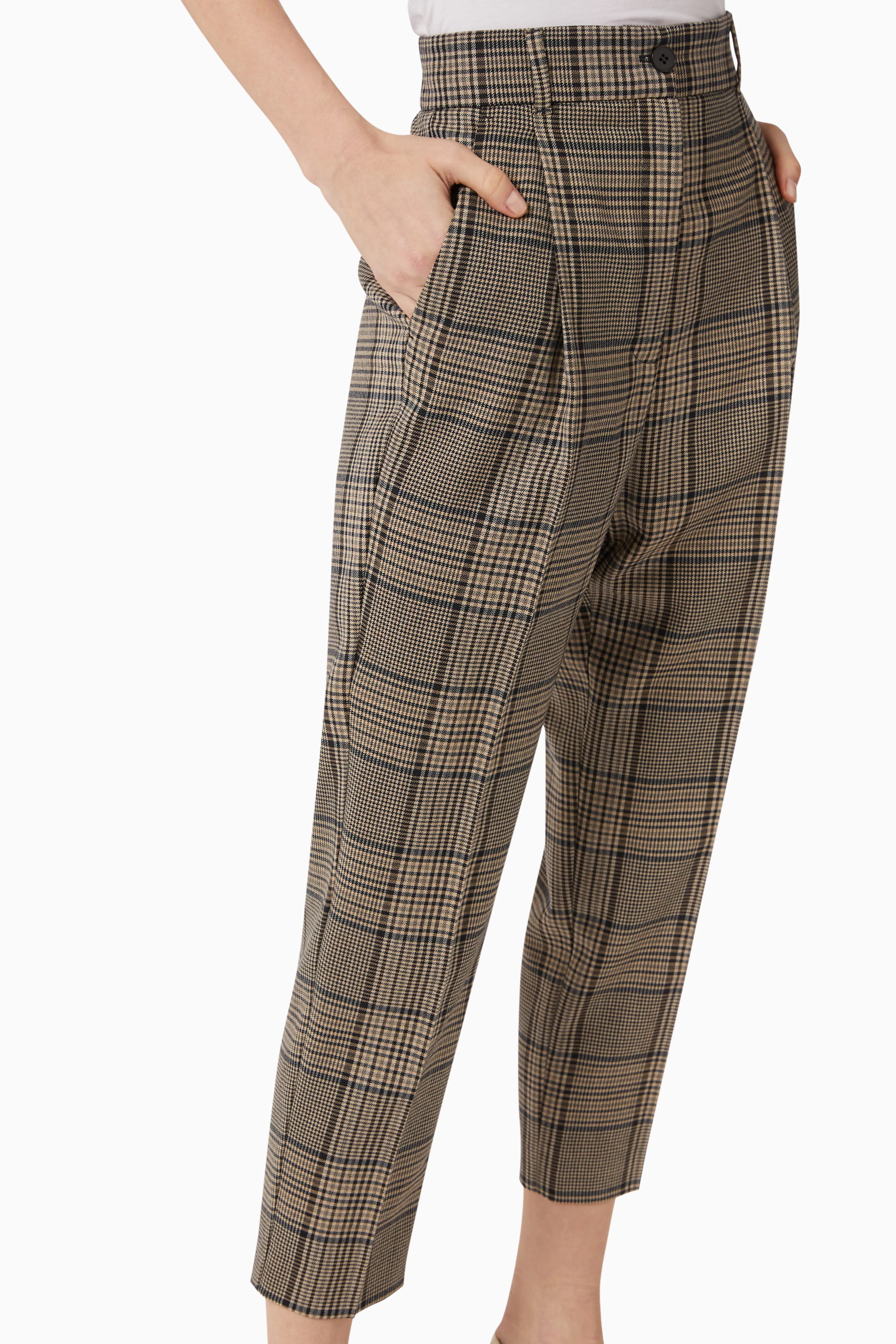 Buy Marella Black Input Checkered Pants For Women Online Ounass UAE