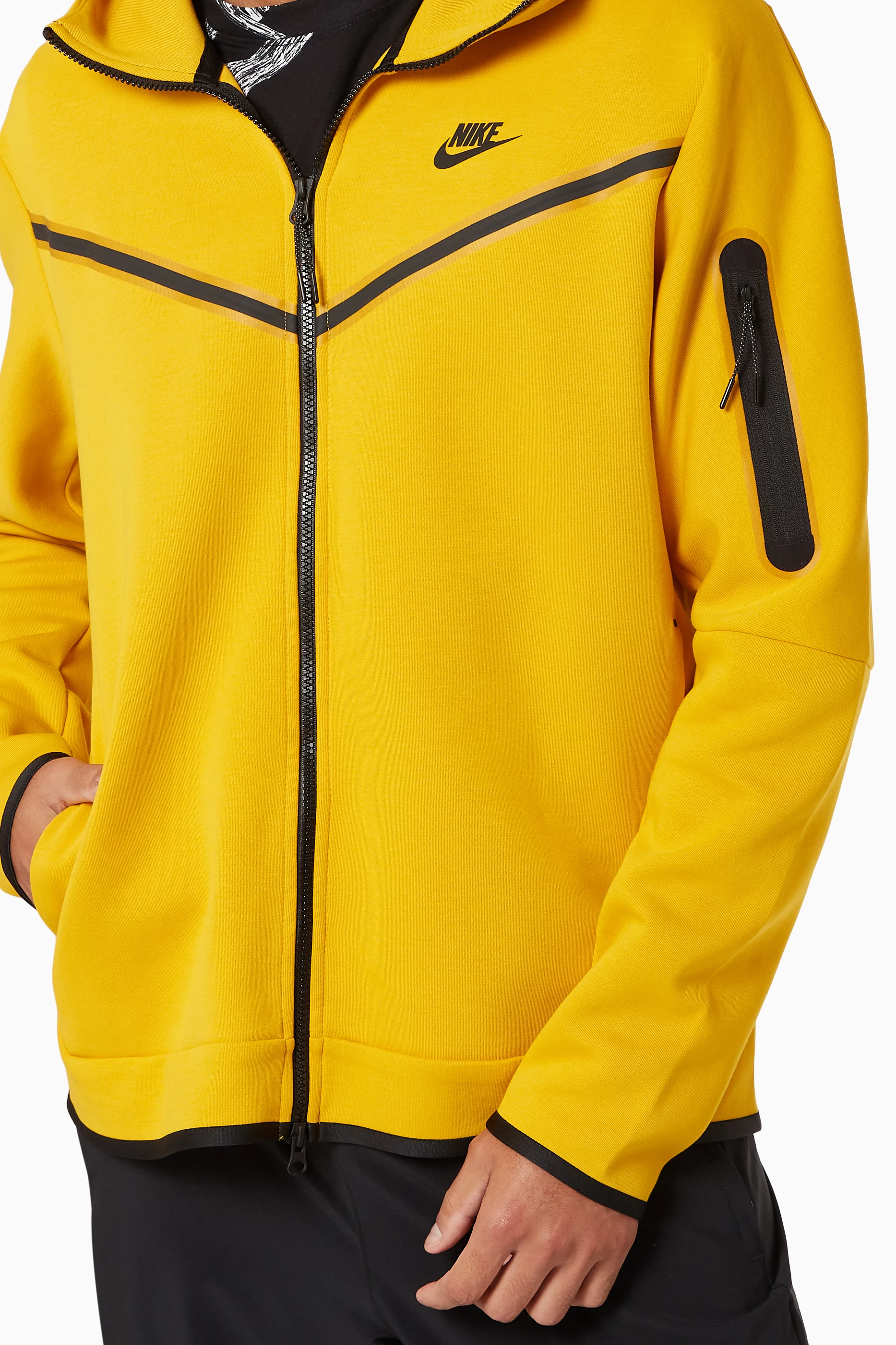 Yellow nike tech hoodie top