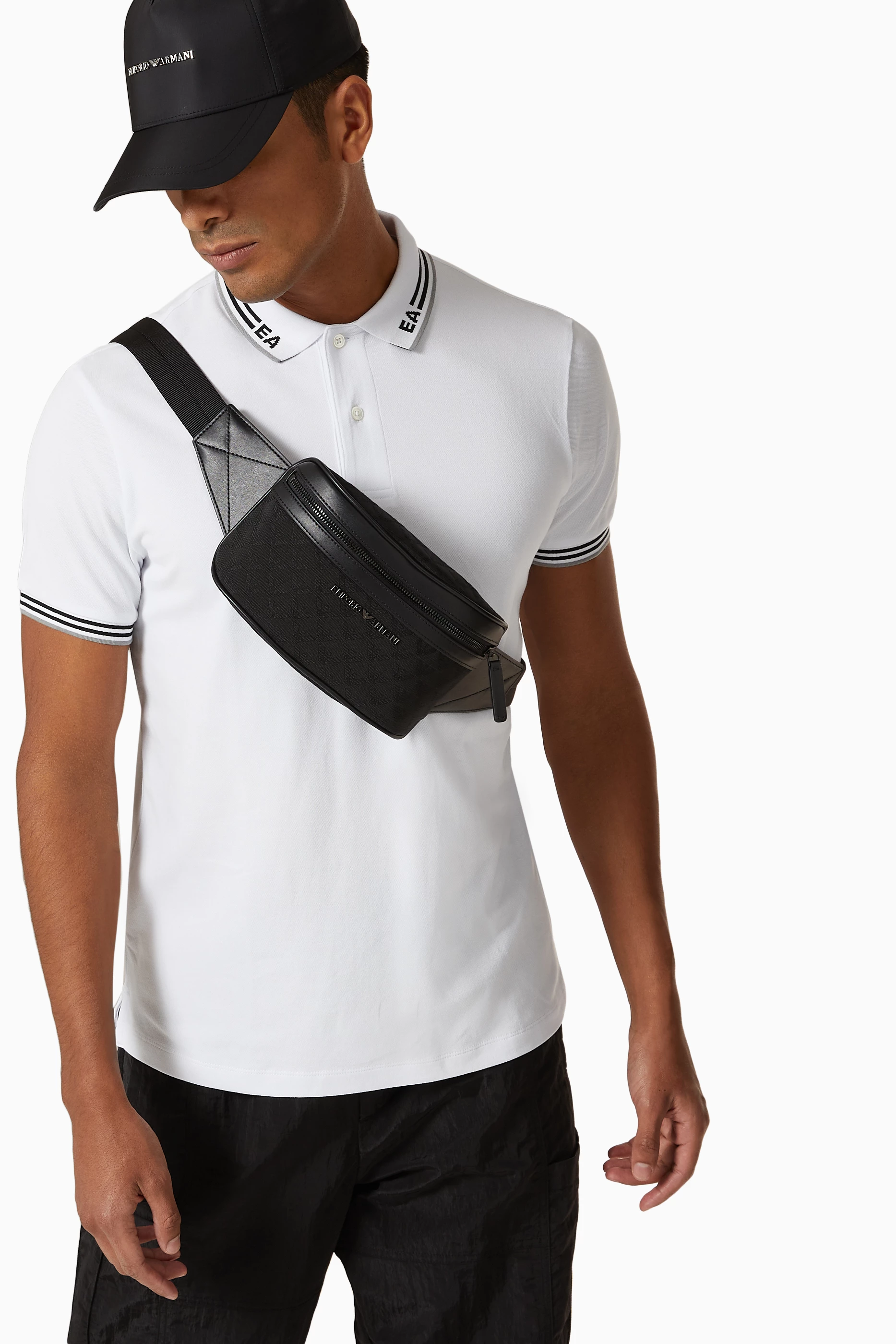 Buy Emporio Armani Black EA Eagle Belt Bag in Nylon For Men Online Ounass UAE