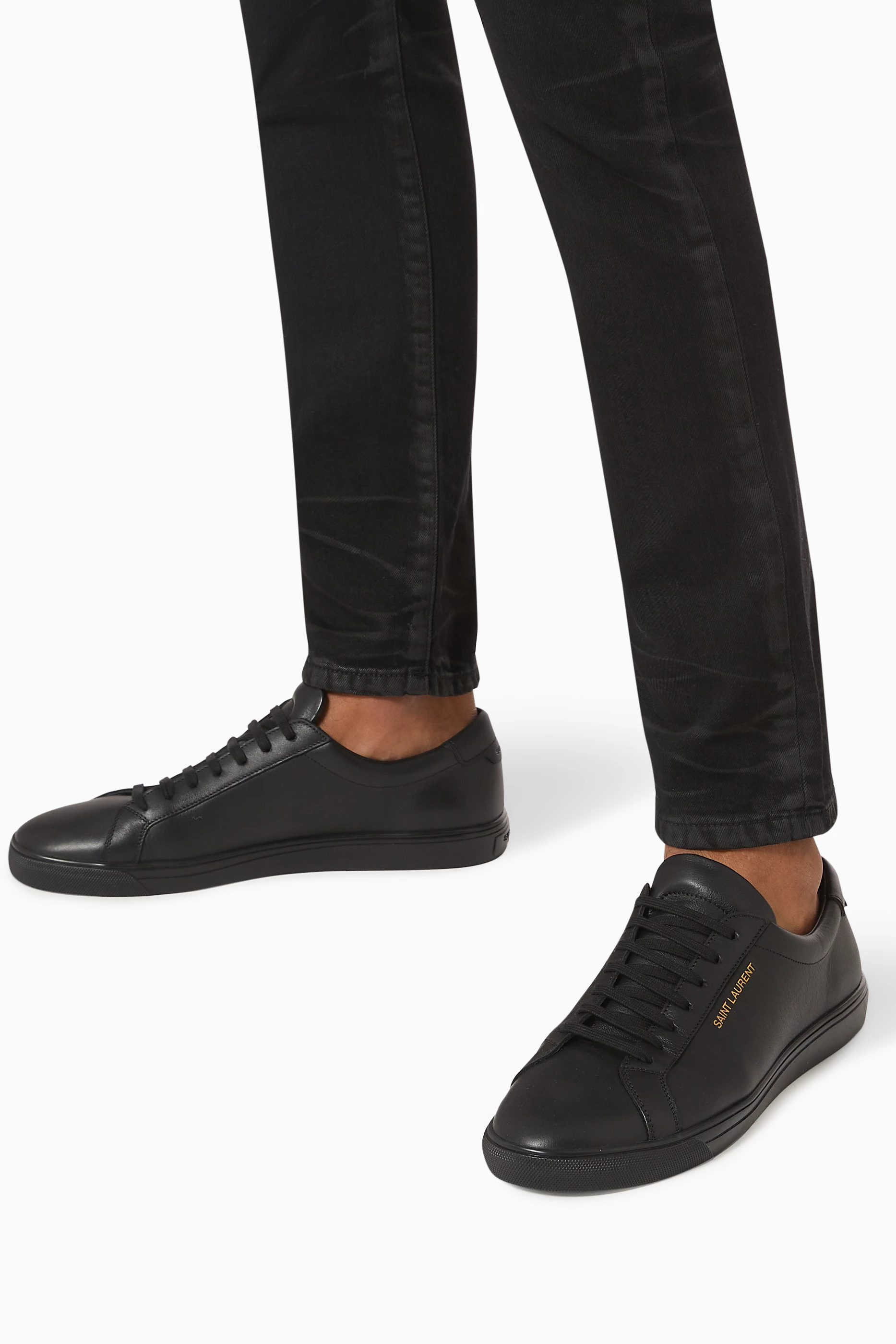 Saint laurent black andy sneakers deals