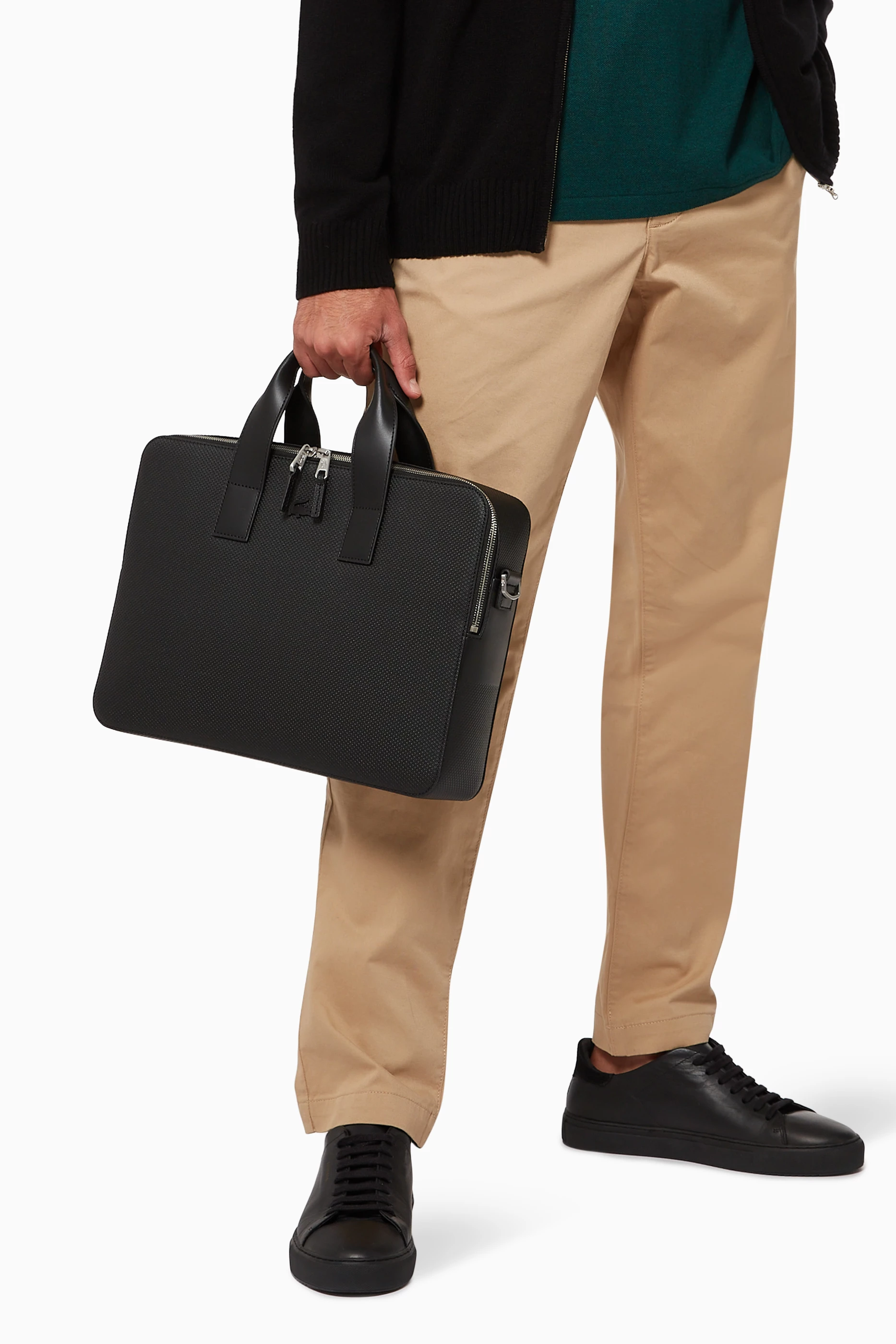 Men's chantaco matte piqué leather computer bag cheap