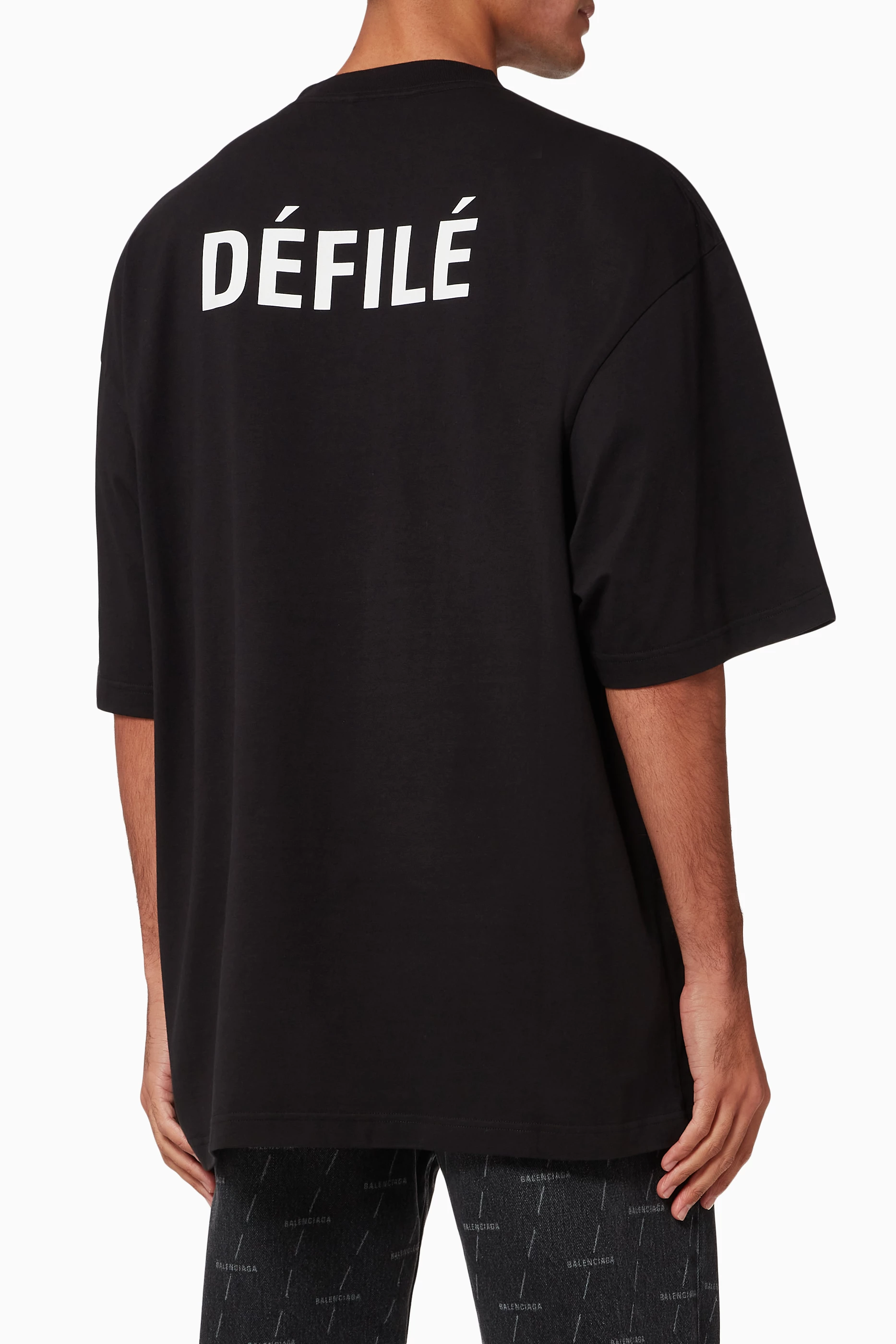 Buy Balenciaga Black Défilé XL Fit T-Shirt in Vintage Jersey For 
