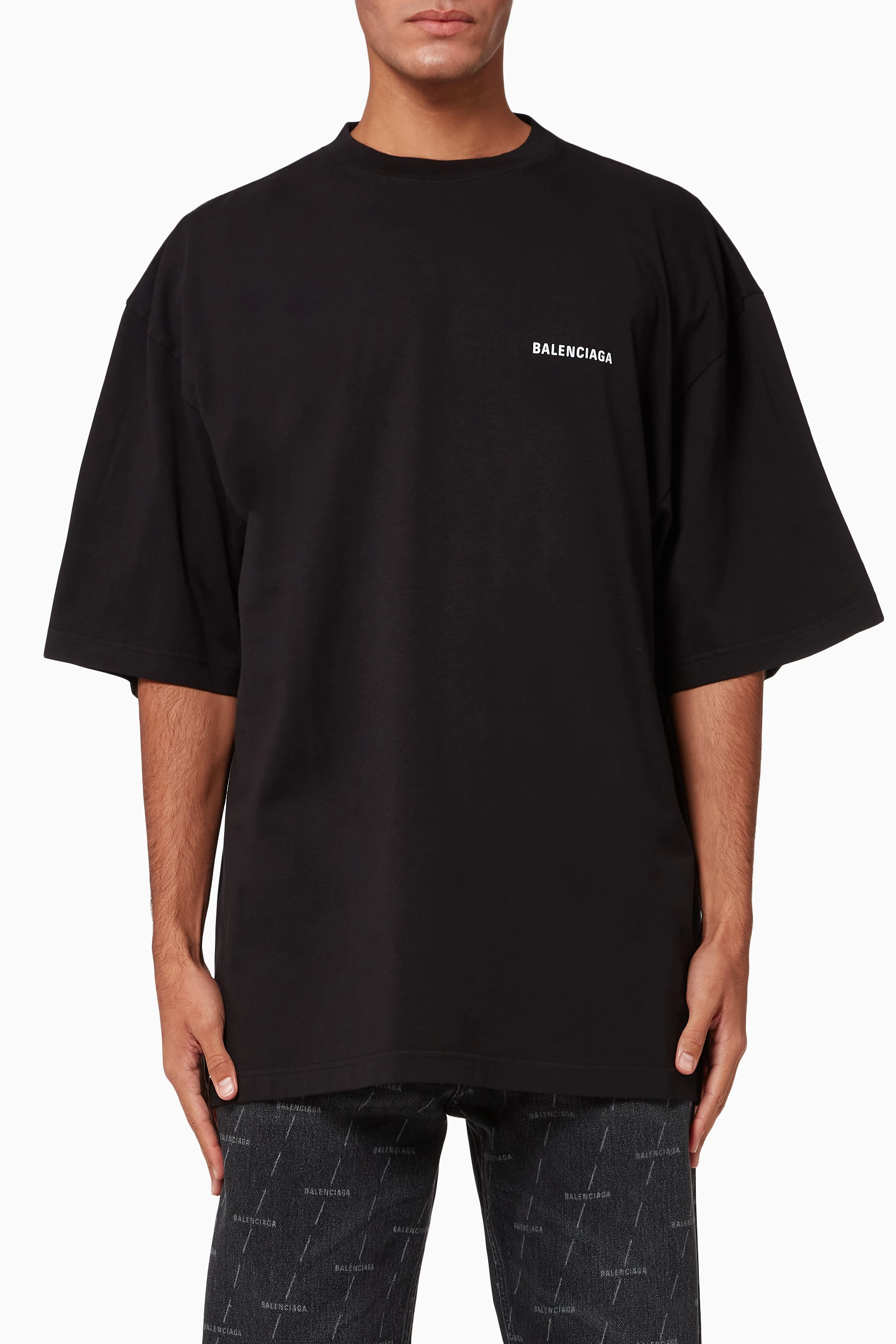 Buy Balenciaga Black Défilé XL Fit T-Shirt in Vintage Jersey For 