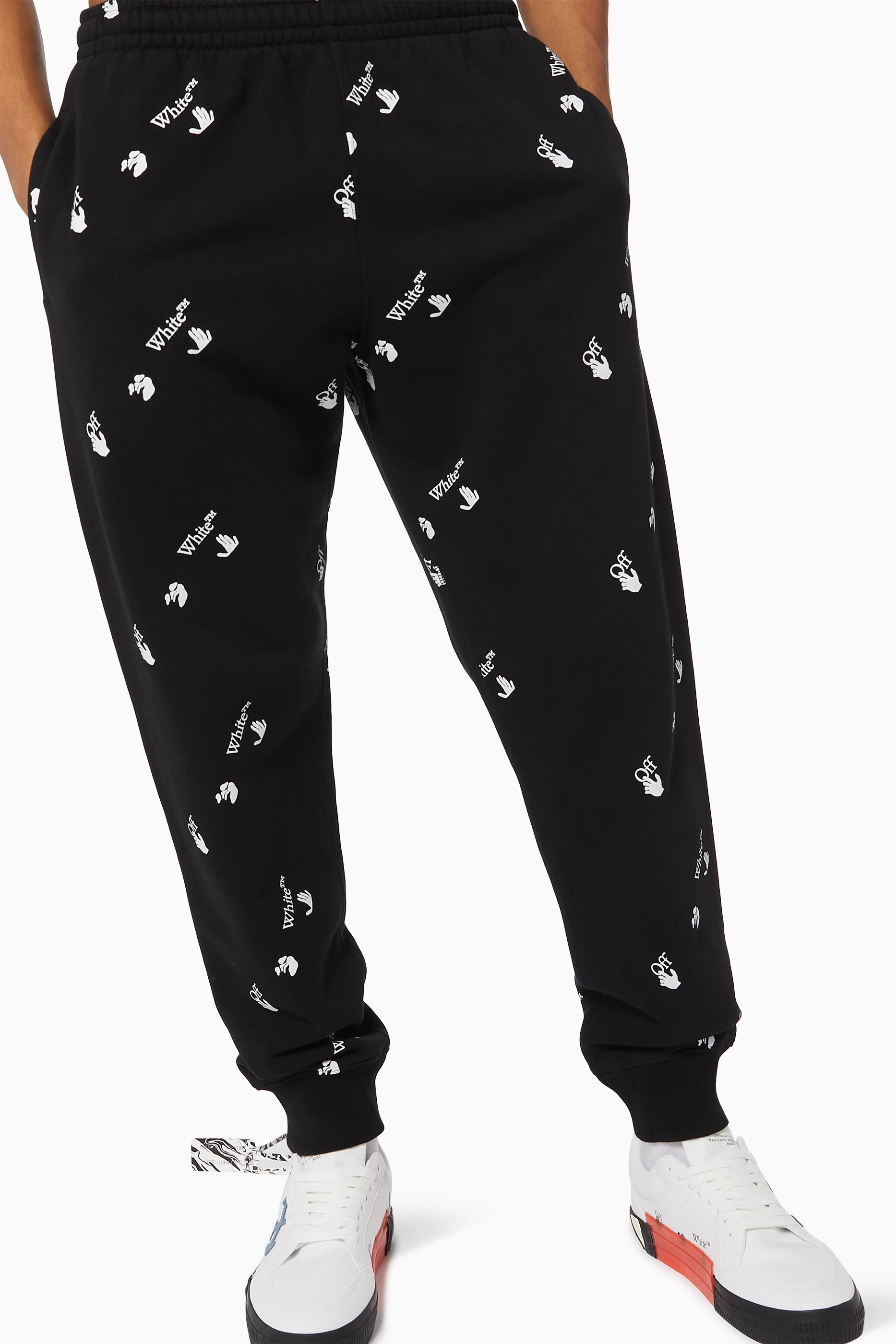 Off white cuffed joggers on sale