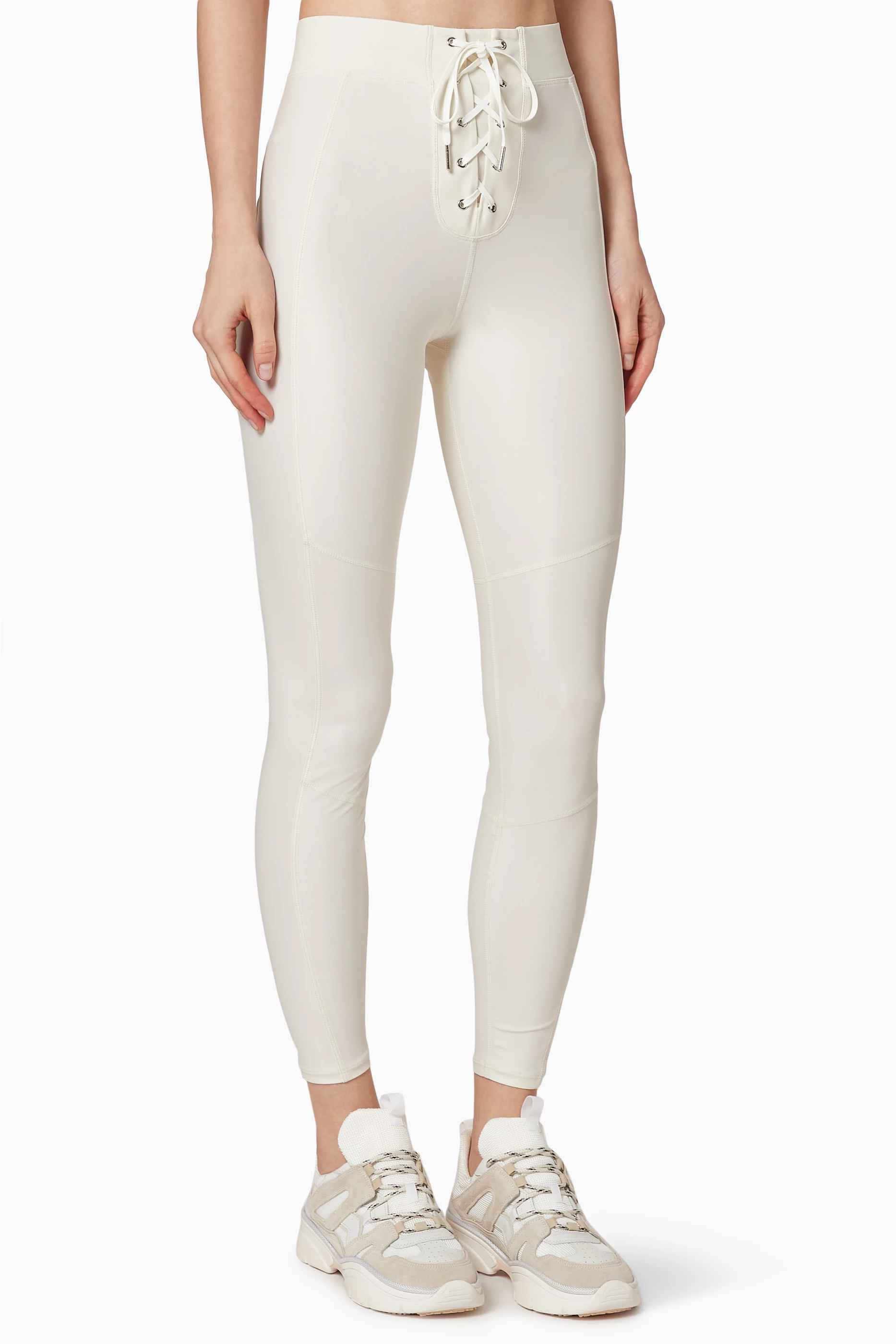 White lace up leggings cheap