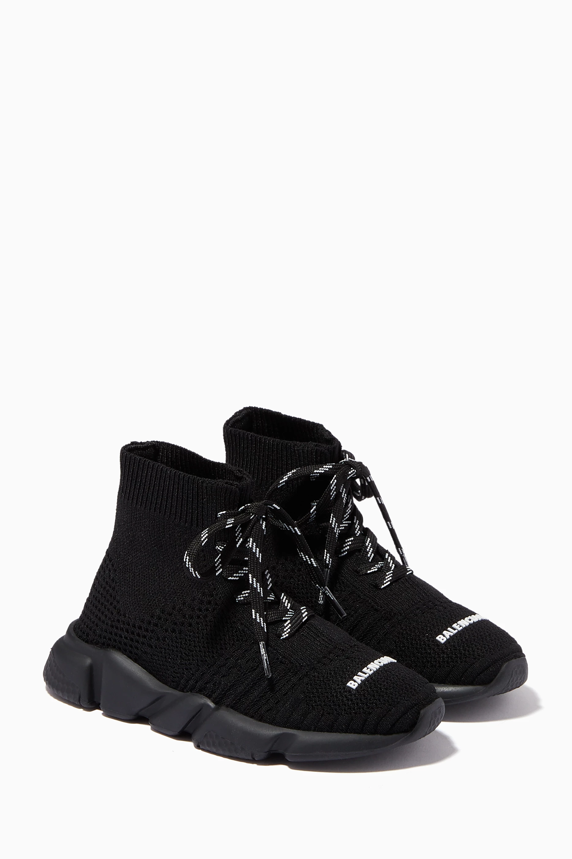 【balenciaga】Speed Lace-up スニーカー Men's Speed Lace-up Recycled Knit Sneaker in Black