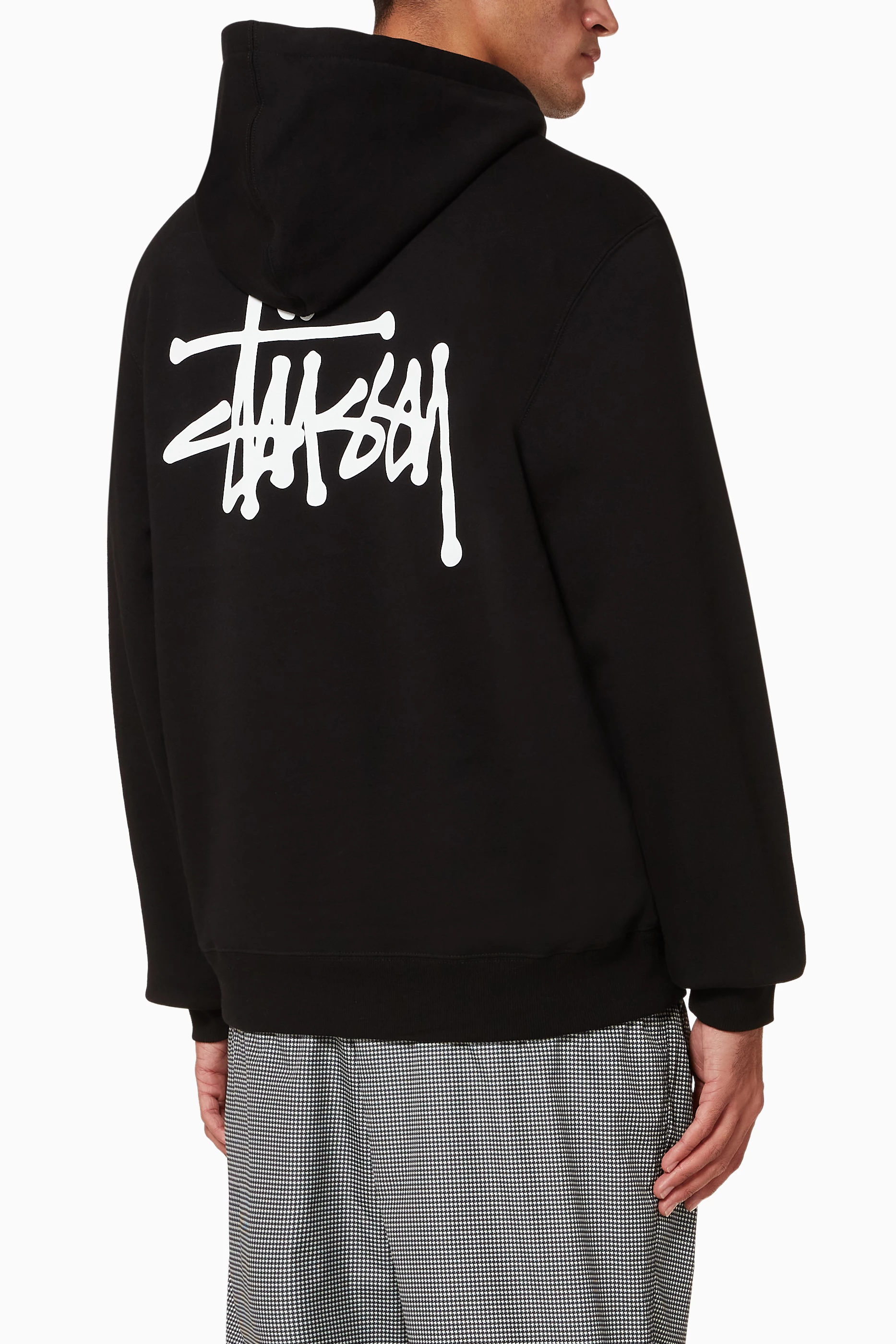 Buy Stussy Black Basic Stussy Cotton Jersey Hoodie For Men Online Ounass UAE