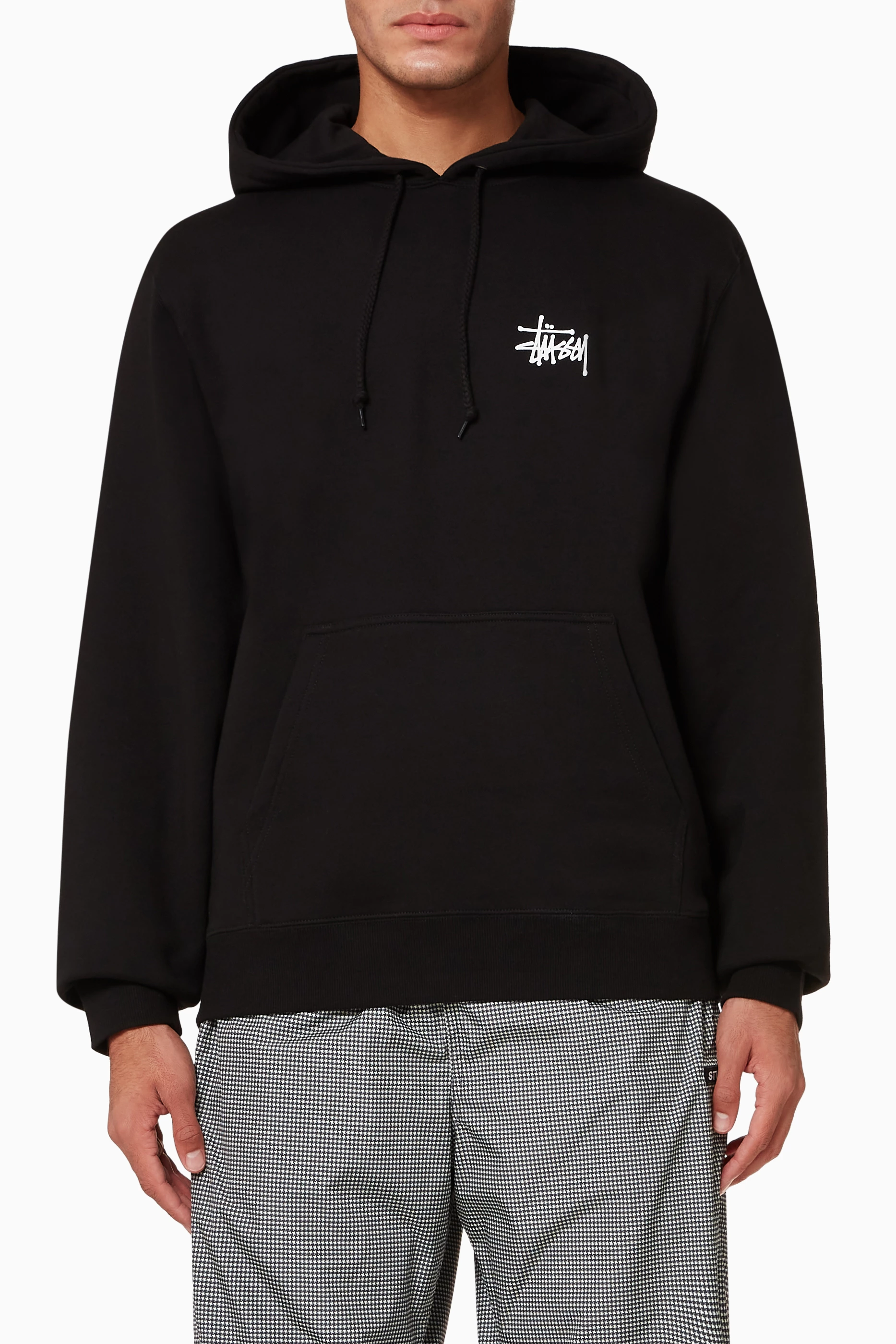 Buy Stussy Black Basic Stussy Cotton Jersey Hoodie For Men Online Ounass UAE