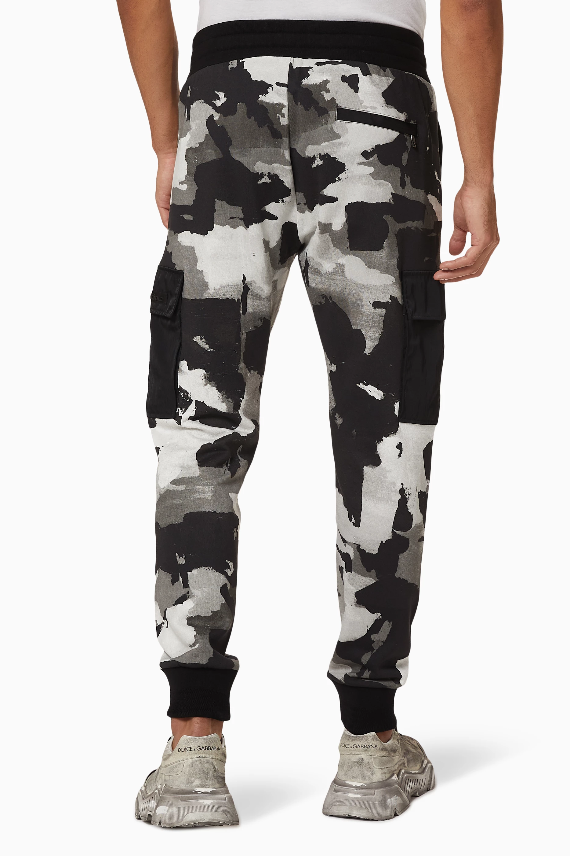 Buy Dolce Gabbana Grey Camouflage Cotton Jersey Jogging Pants For Men Online Ounass UAE