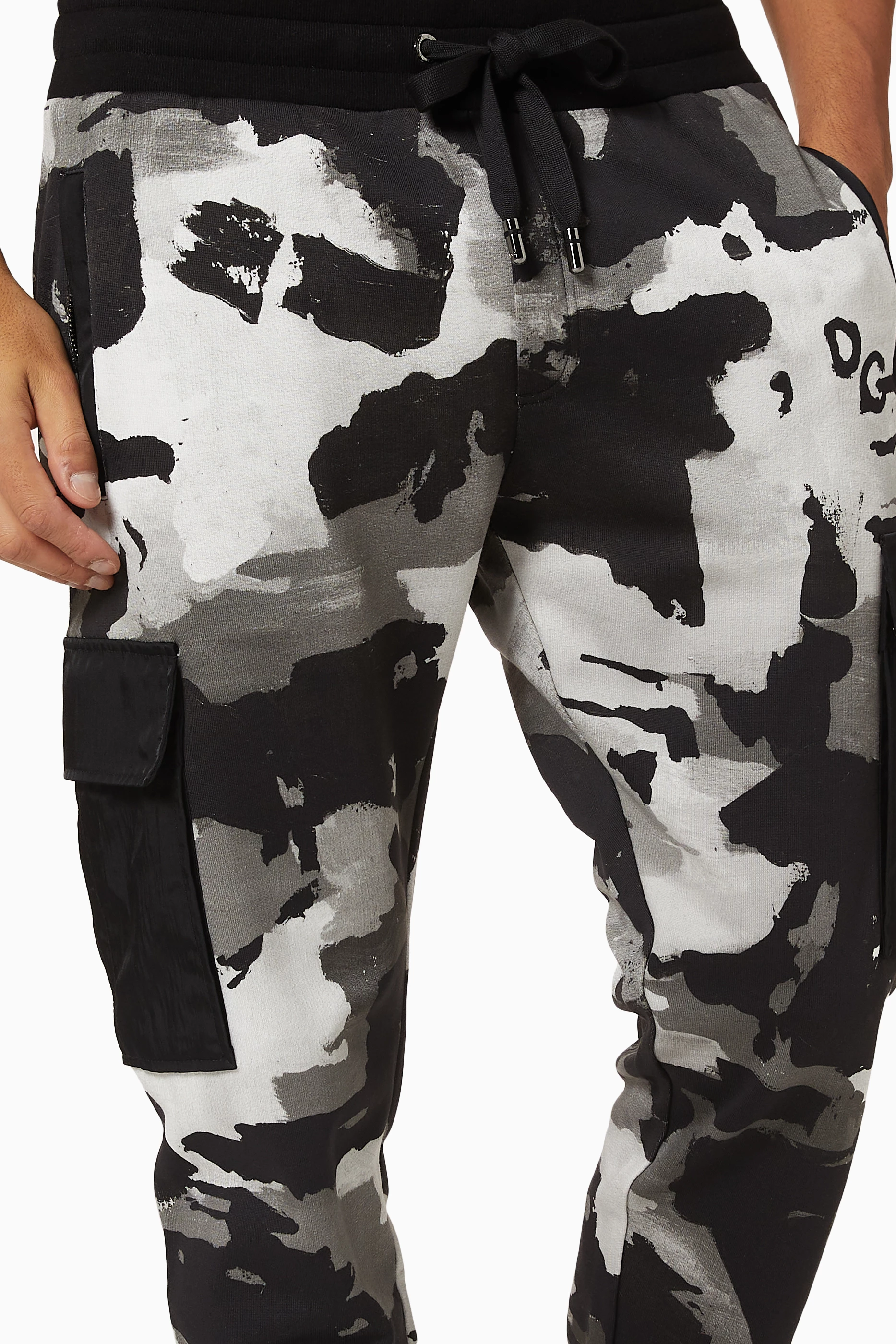Buy Dolce Gabbana Grey Camouflage Cotton Jersey Jogging Pants For Men Online Ounass UAE