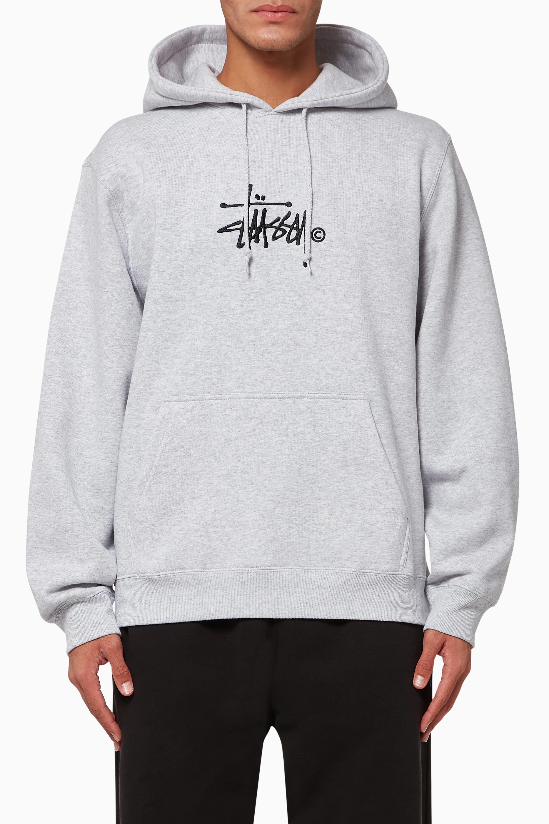 Buy Stussy Grey Copyright Stock Jersey Hoodie For Men Online Ounass UAE
