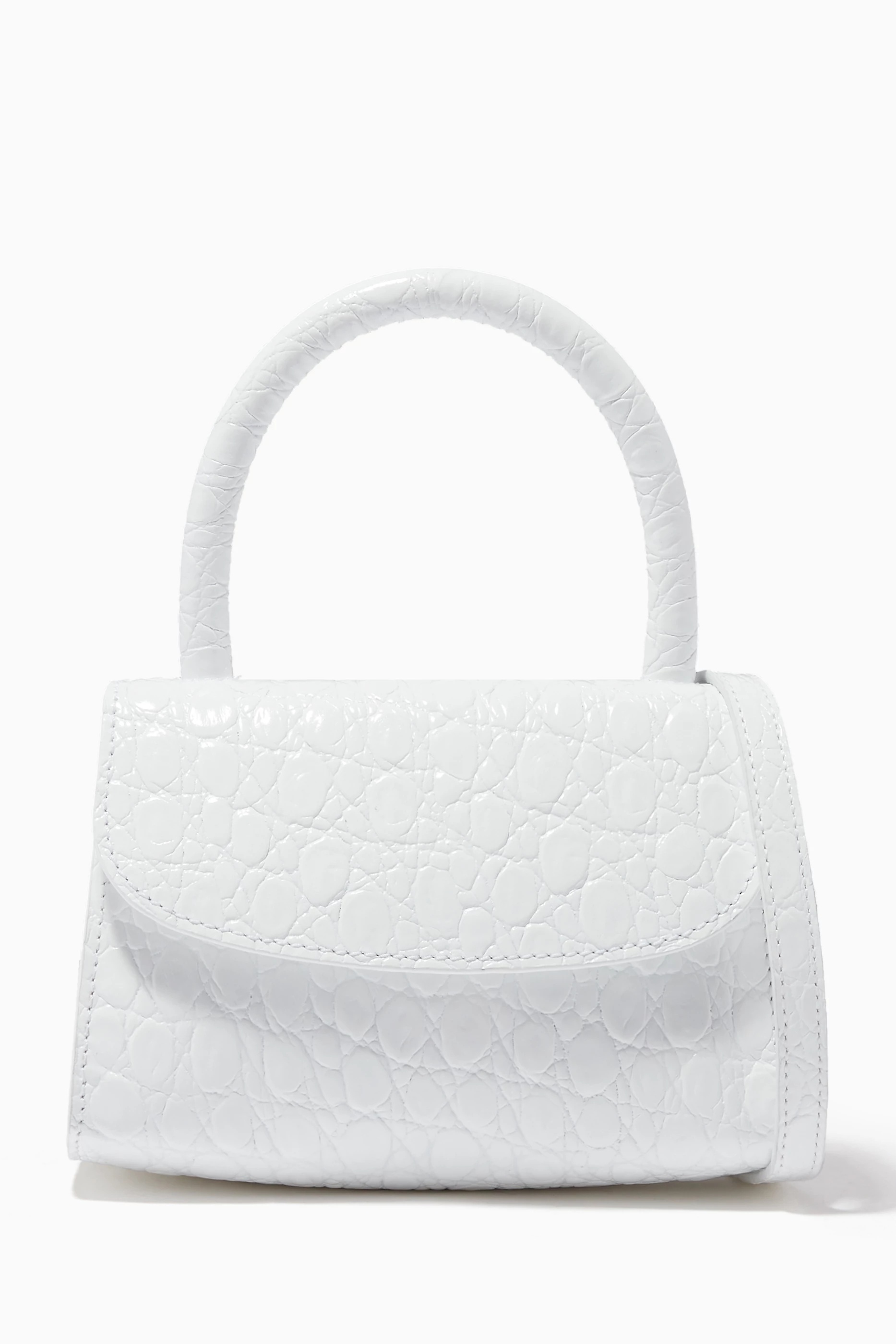 Buy BY FAR White Mini Bag in Circular Croco Embossed Leather For Women Online Ounass UAE
