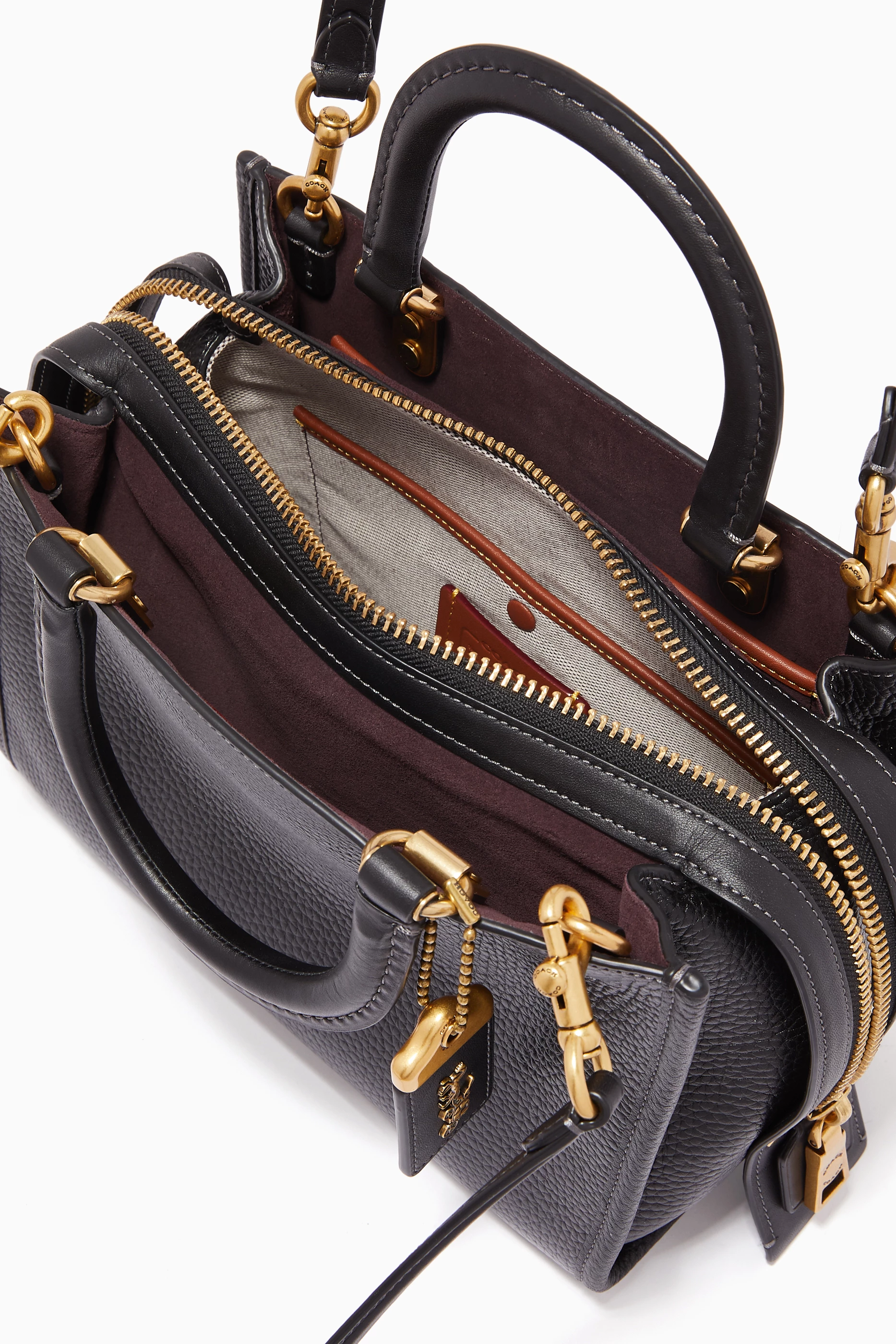 Buy Coach Black Rogue 25 Bag in Pebble leather For Women Online