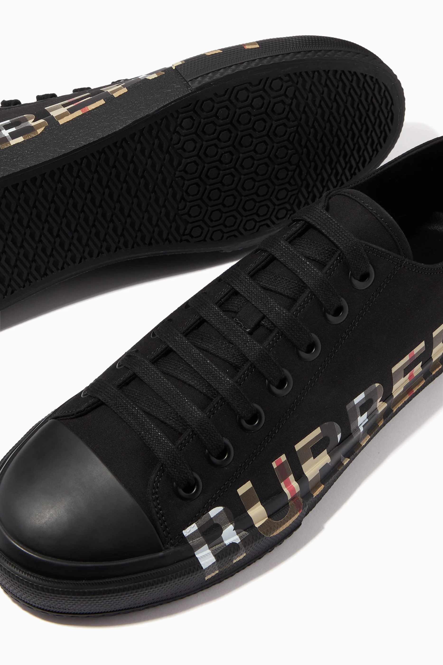 Graffiti print vintage check sneakers online