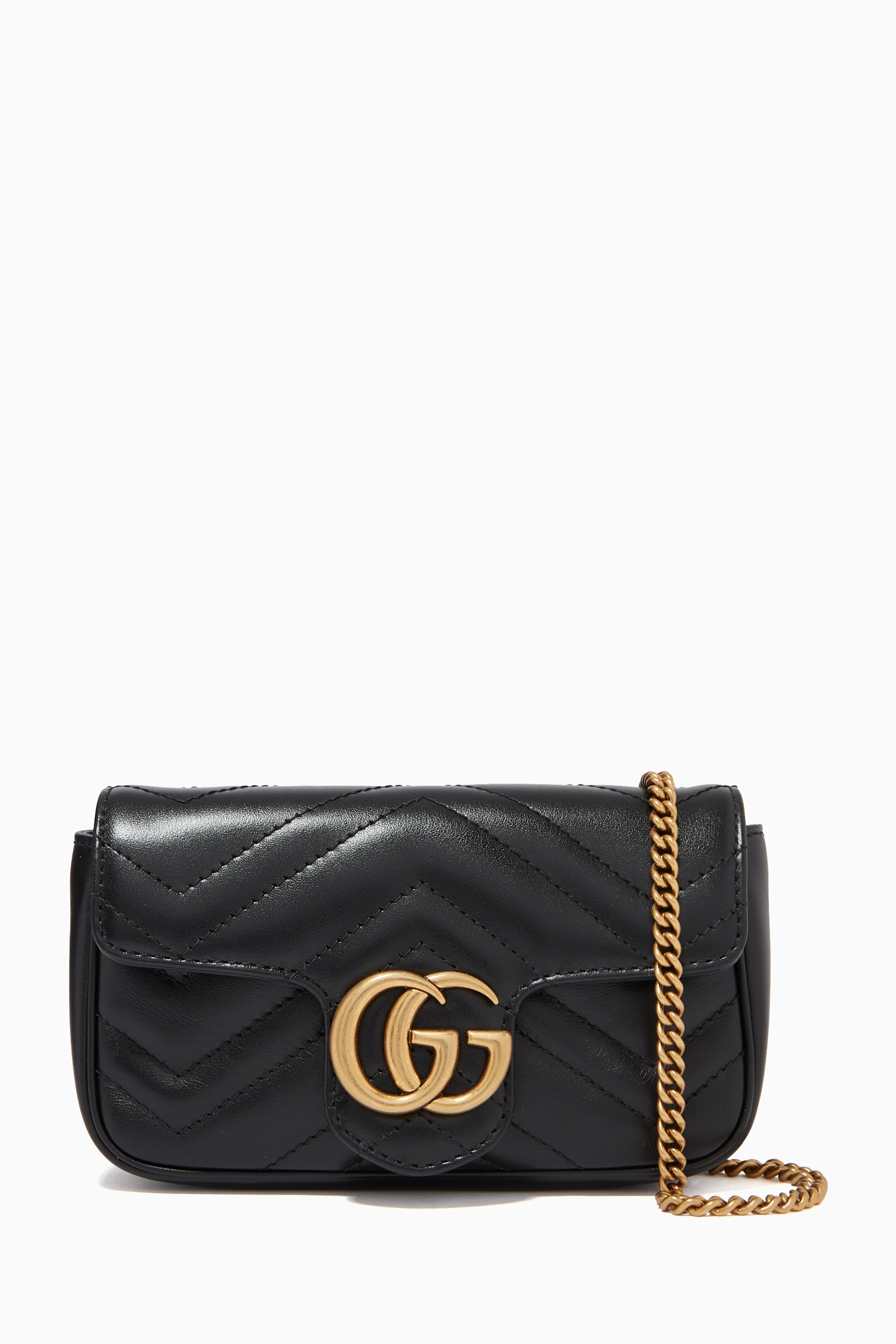 Buy Gucci Black Super Mini GG Marmont Bag in Matelasse Leather For Women Online Ounass UAE