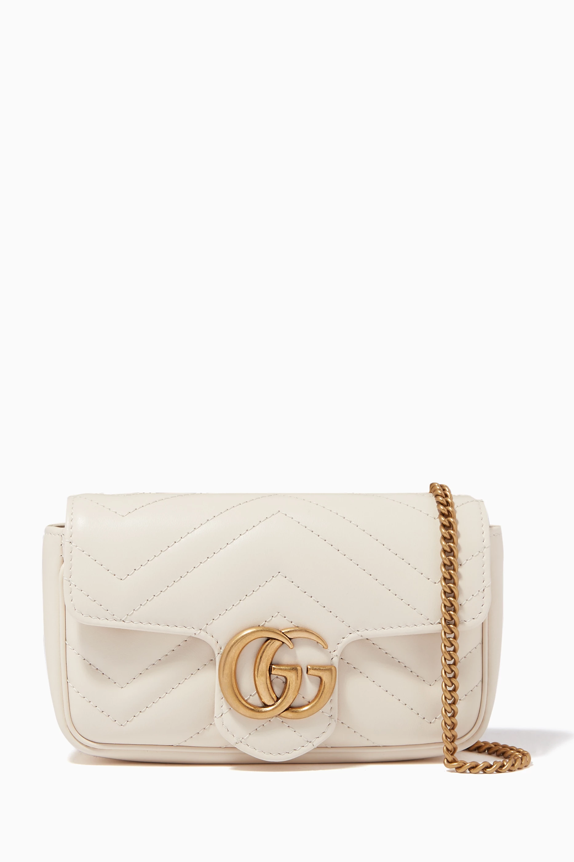 Buy Gucci White Super Mini GG Marmont Bag in Matelasse Leather For Women Online Ounass UAE
