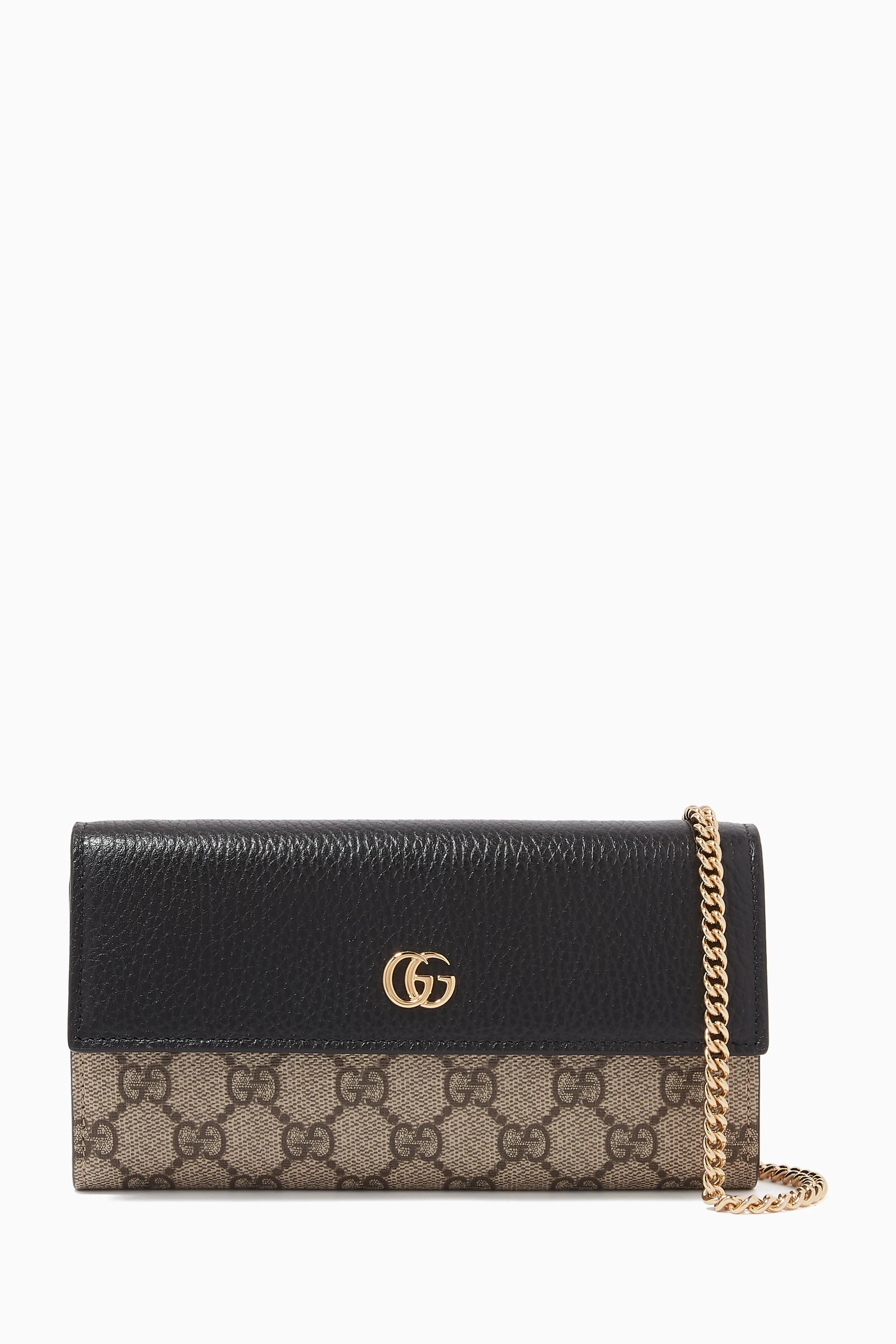 Buy Gucci Black GG Marmont Chain Wallet in Supreme Canvas For Women Online Ounass UAE