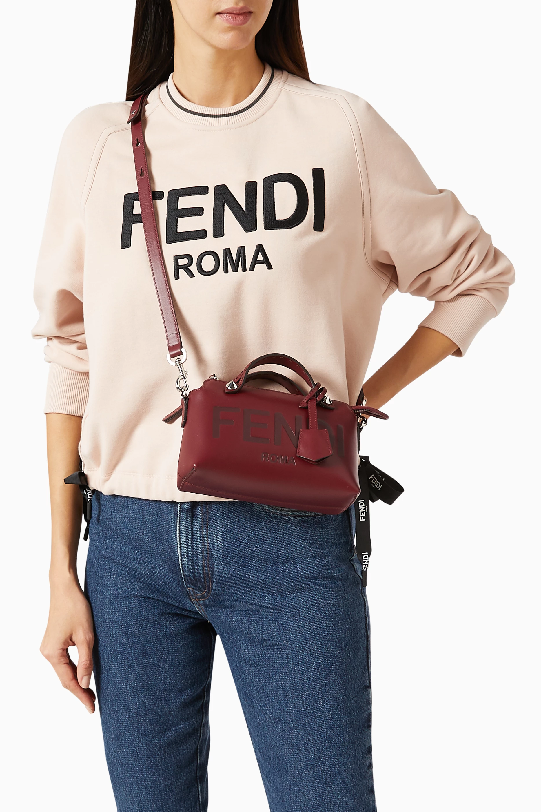 Buy Fendi Burgundy Mini By The Way Shoulder Bag in Leather For Women Online Ounass UAE