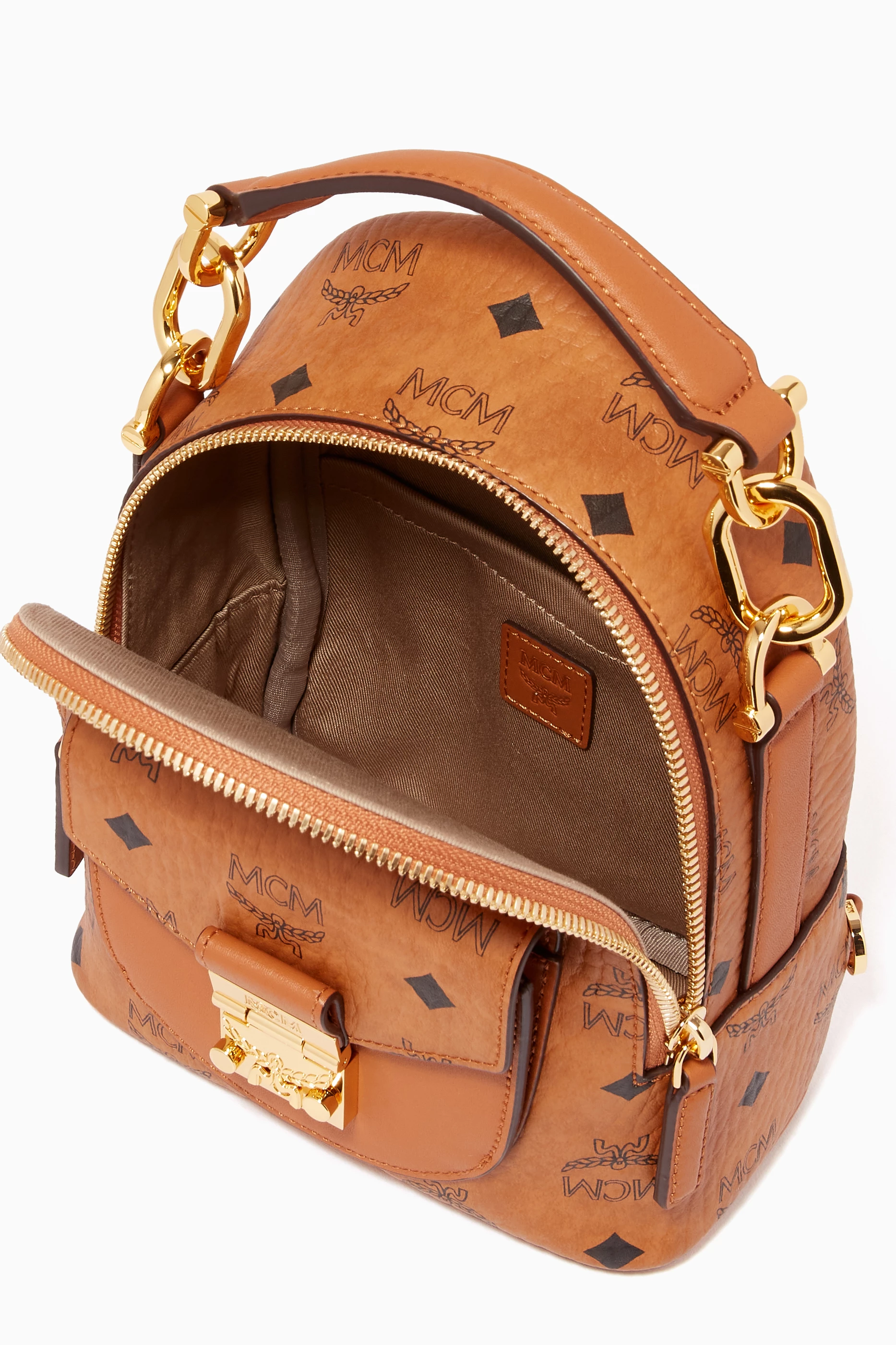 Buy MCM Brown X Mini Patricia Convertible Backpack in Visetos For Women Online Ounass UAE