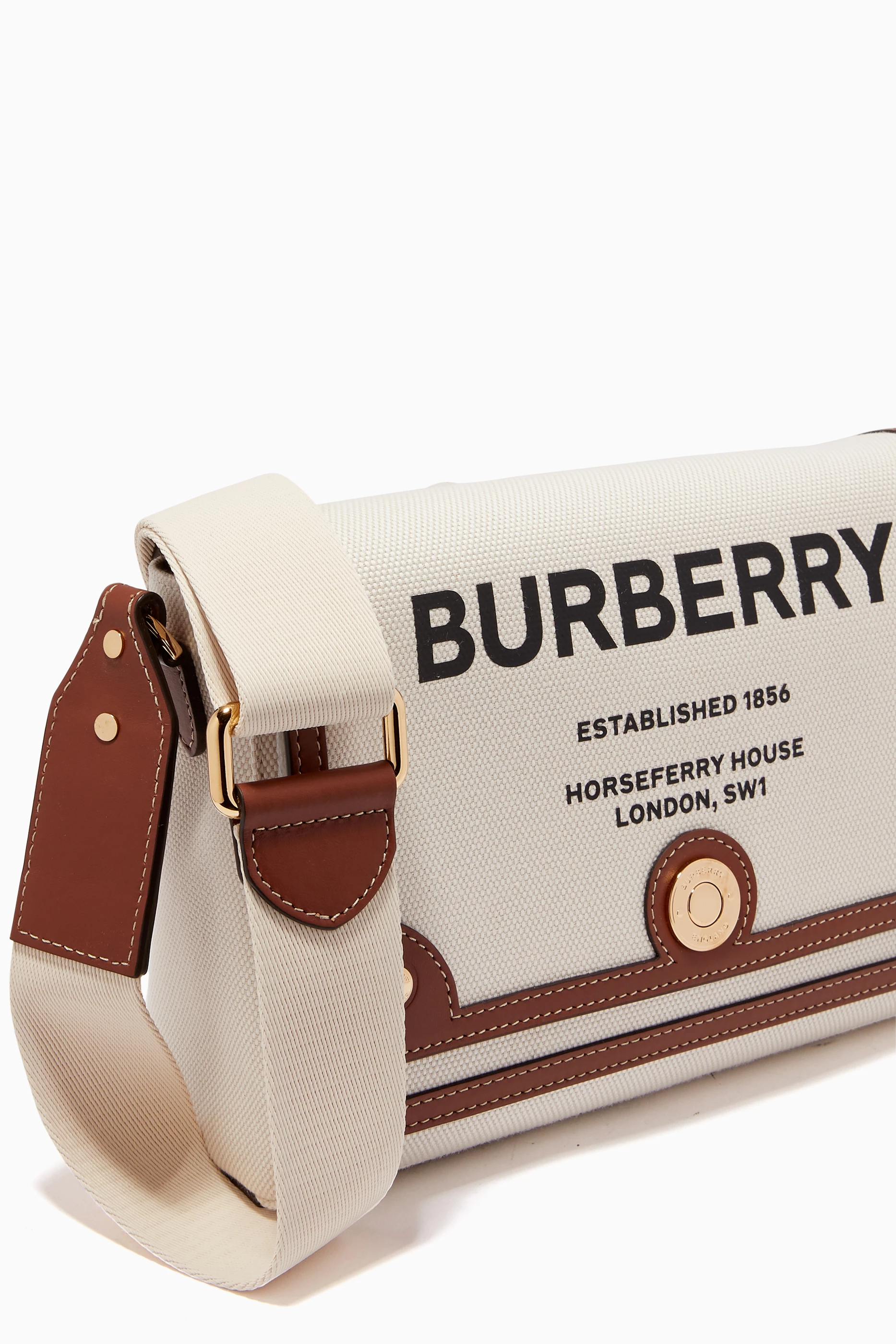 Buy Burberry Neutral Horseferry Note Crossbody Bag in Cotton Canvas For Women Online Ounass UAE