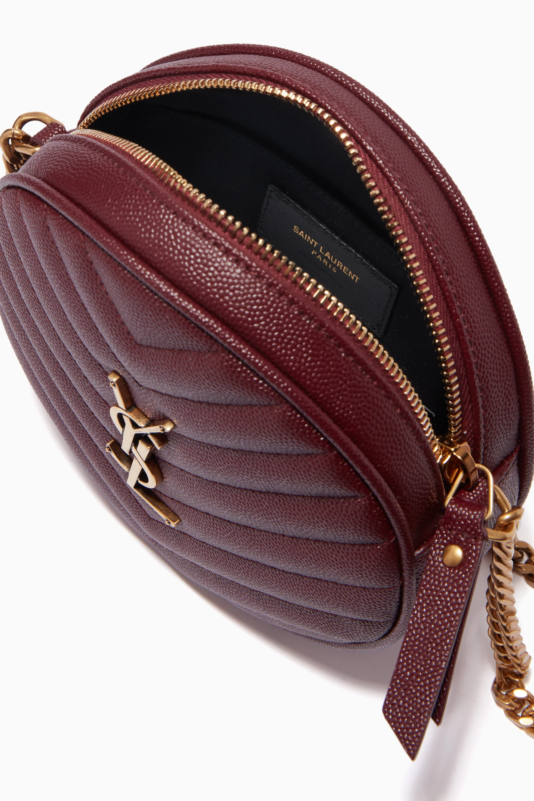 Buy SAINT LAURENT Red Vinyle Round Camera Bag In Chevron Leather For Women Online Ounass UAE