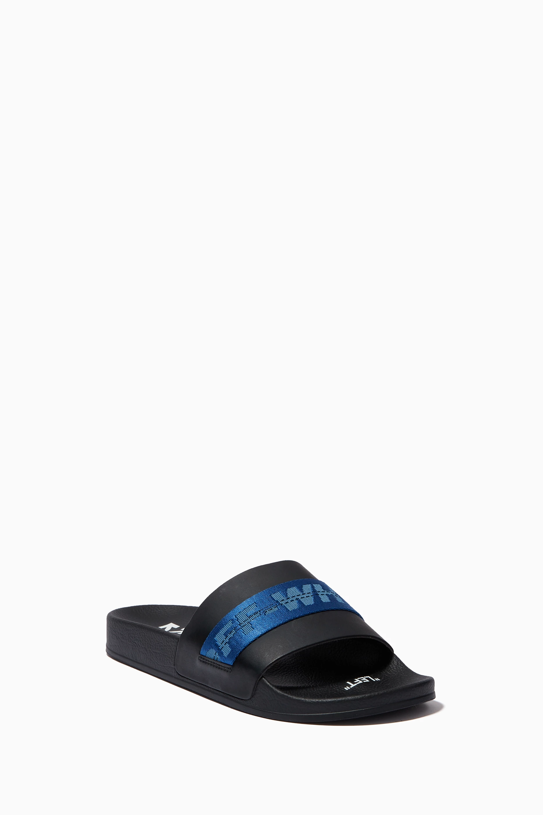 Buy Off-White Black Industrial Slides in PU For Men Online  display picture 1