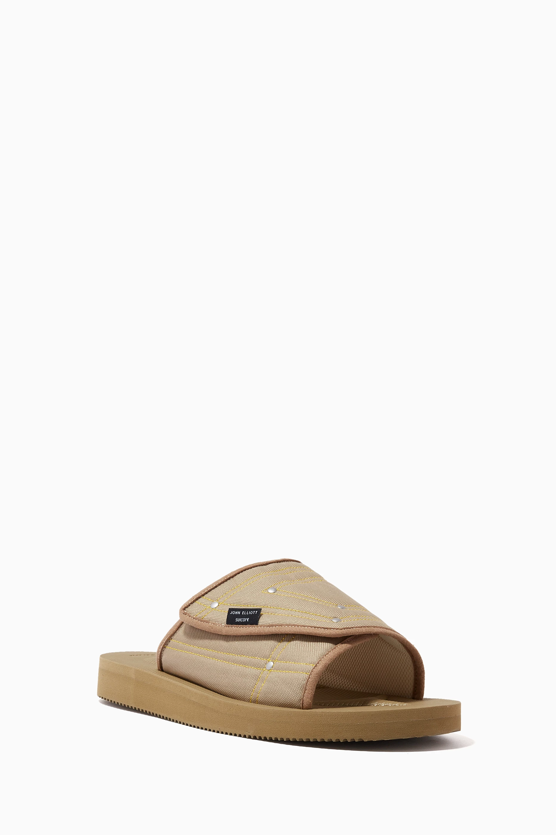 Buy Suicoke Green x John Elliott Saw-Cab Sandals in Nylon For Men