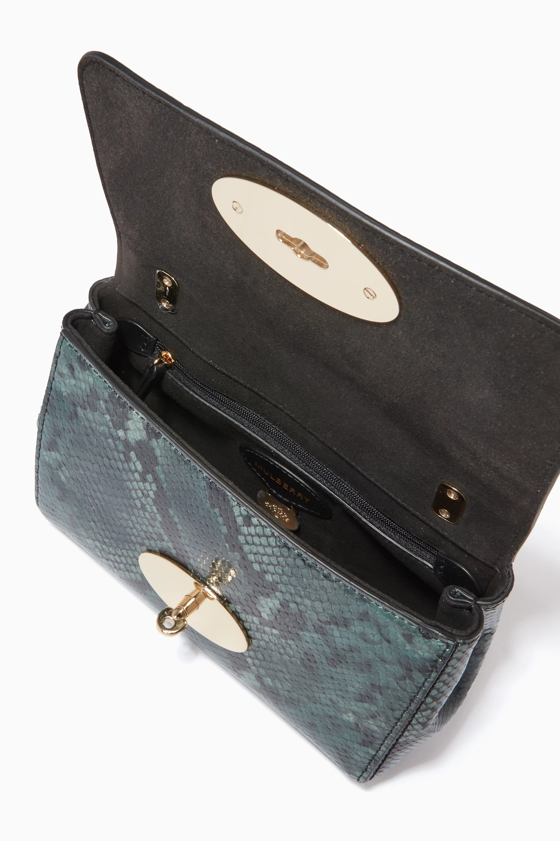 Buy Mulberry Green Lily Shoulder Bag in Python Printed Leather For Women Online Ounass UAE