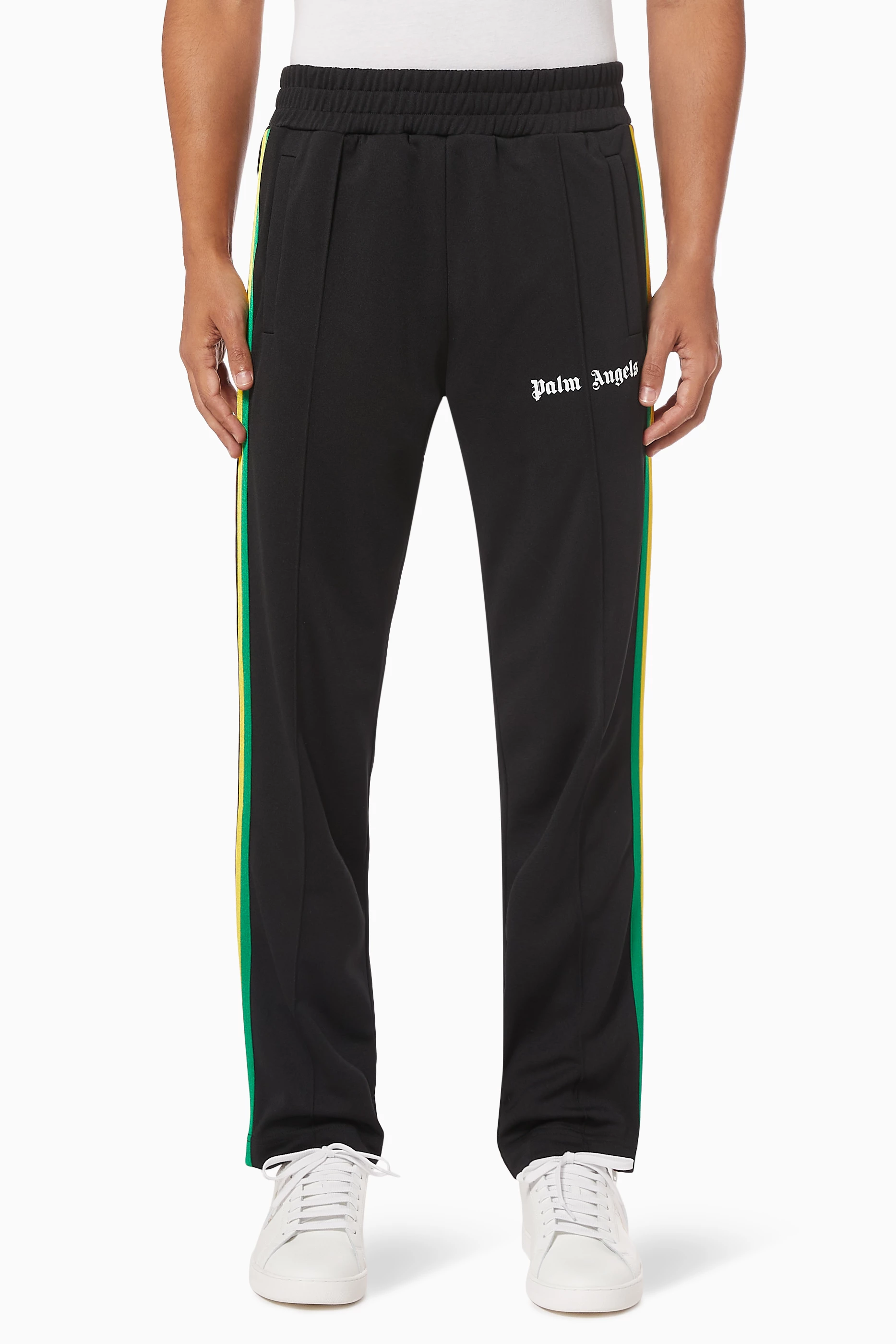 Buy Palm Angels Black Exodus Track Pants in Technical Fabric For - Main Image