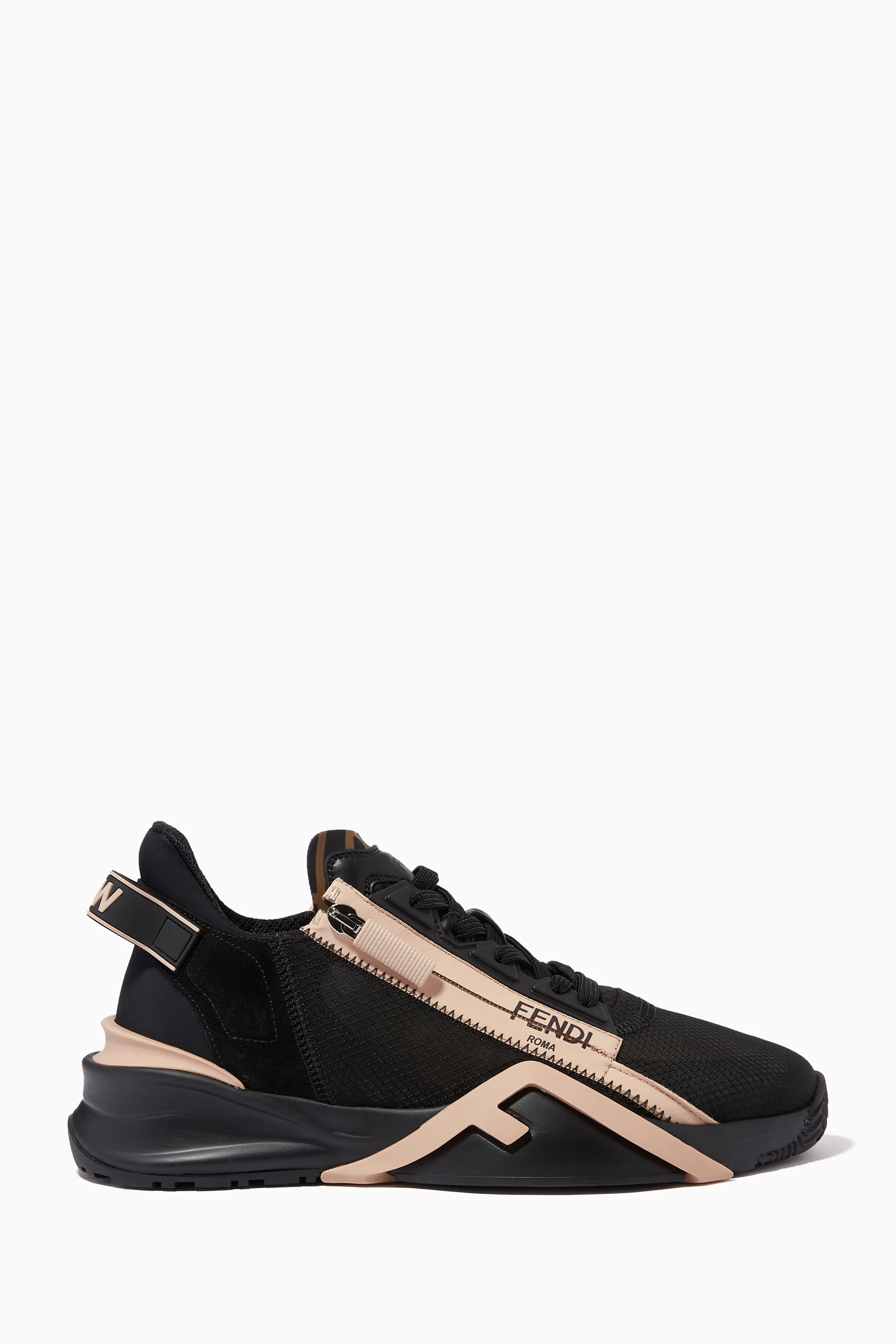 Buy Fendi Black Fendi Flow Sneakers in Nylon Suede For Women Online Ounass UAE