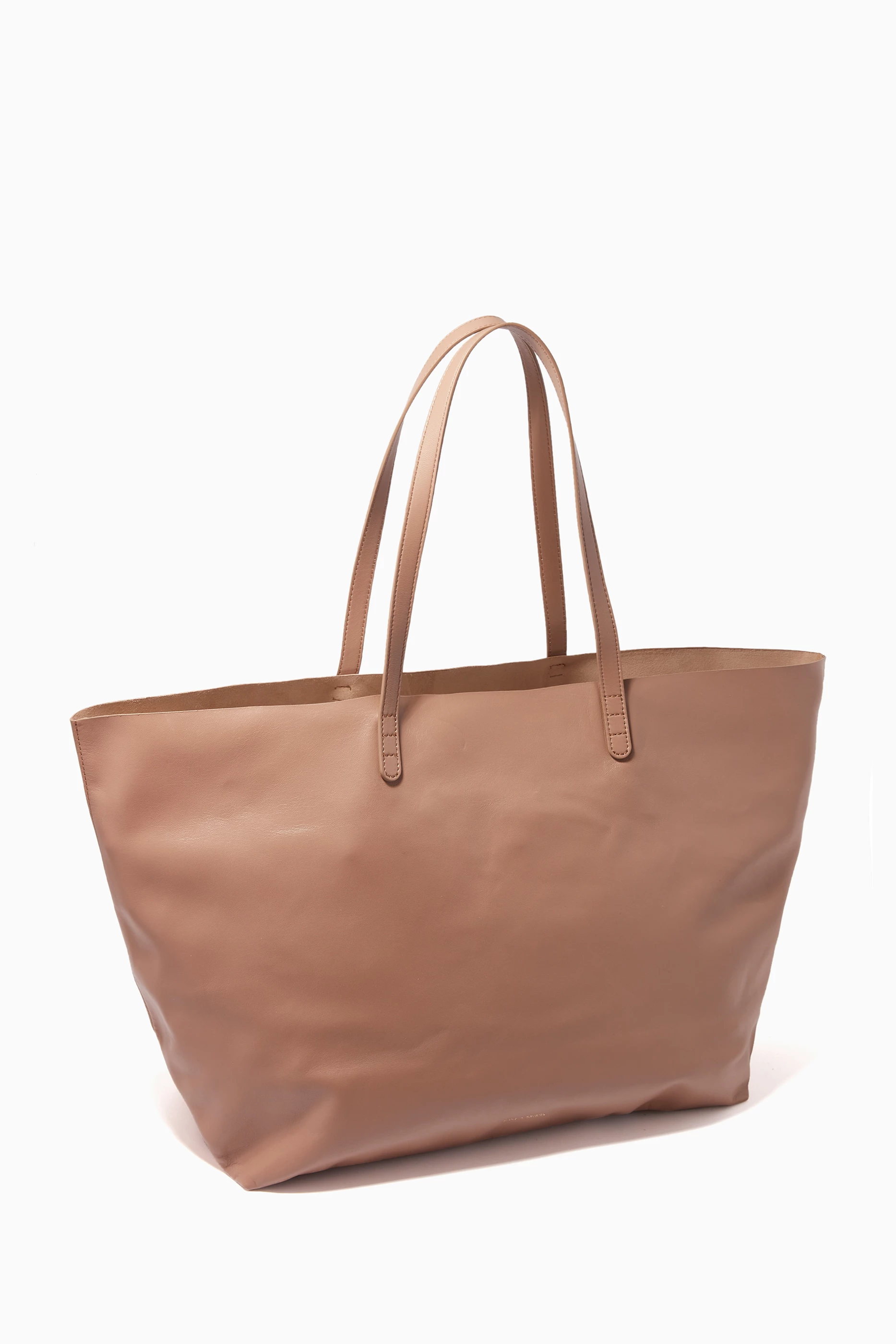 Buy Mansur Gavriel Neutral Oversized Tote Bag in Lambskin For Women Online Ounass UAE