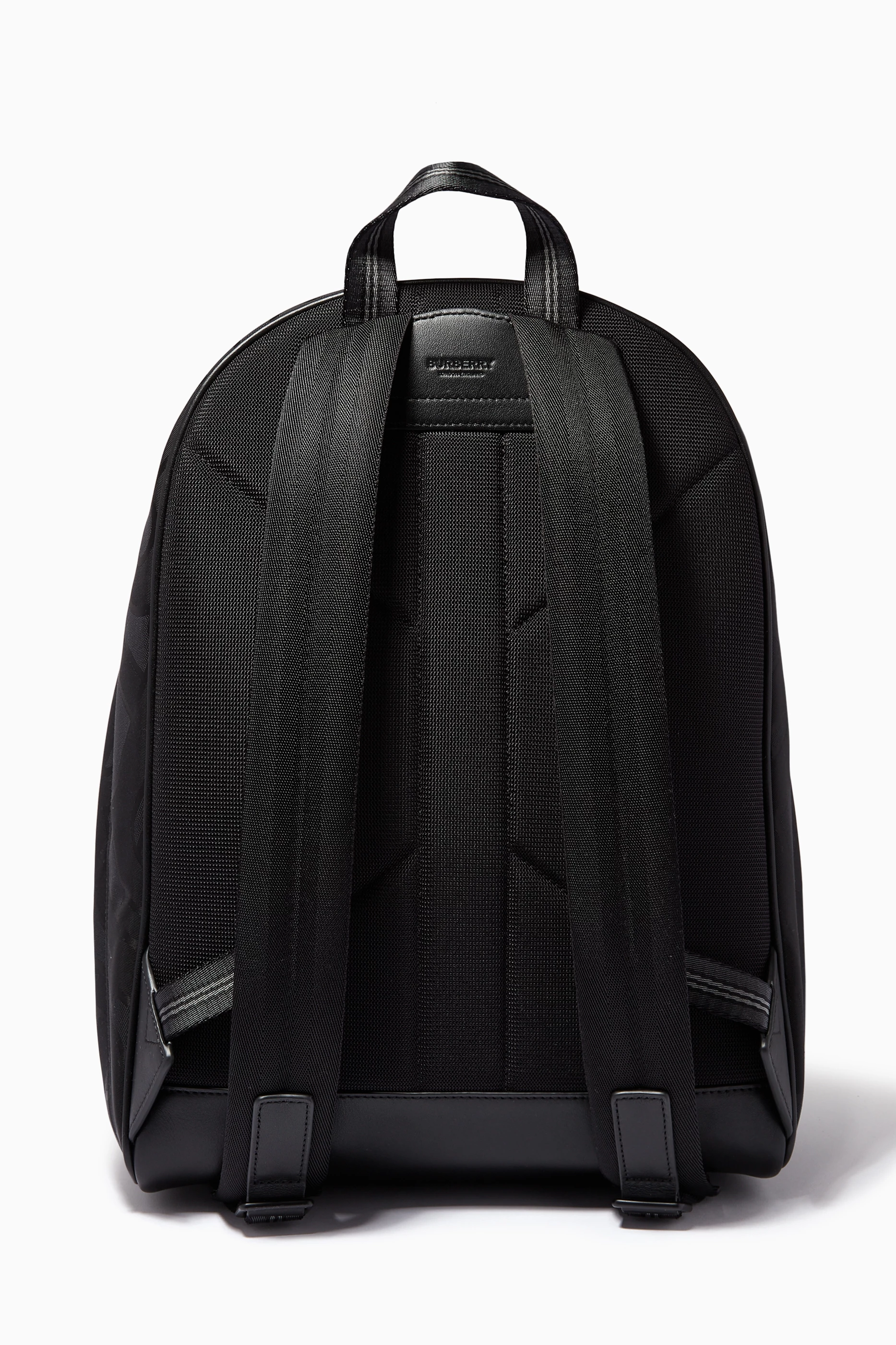 Buy Burberry Black Backpack in Monogram Jacquard Recycled