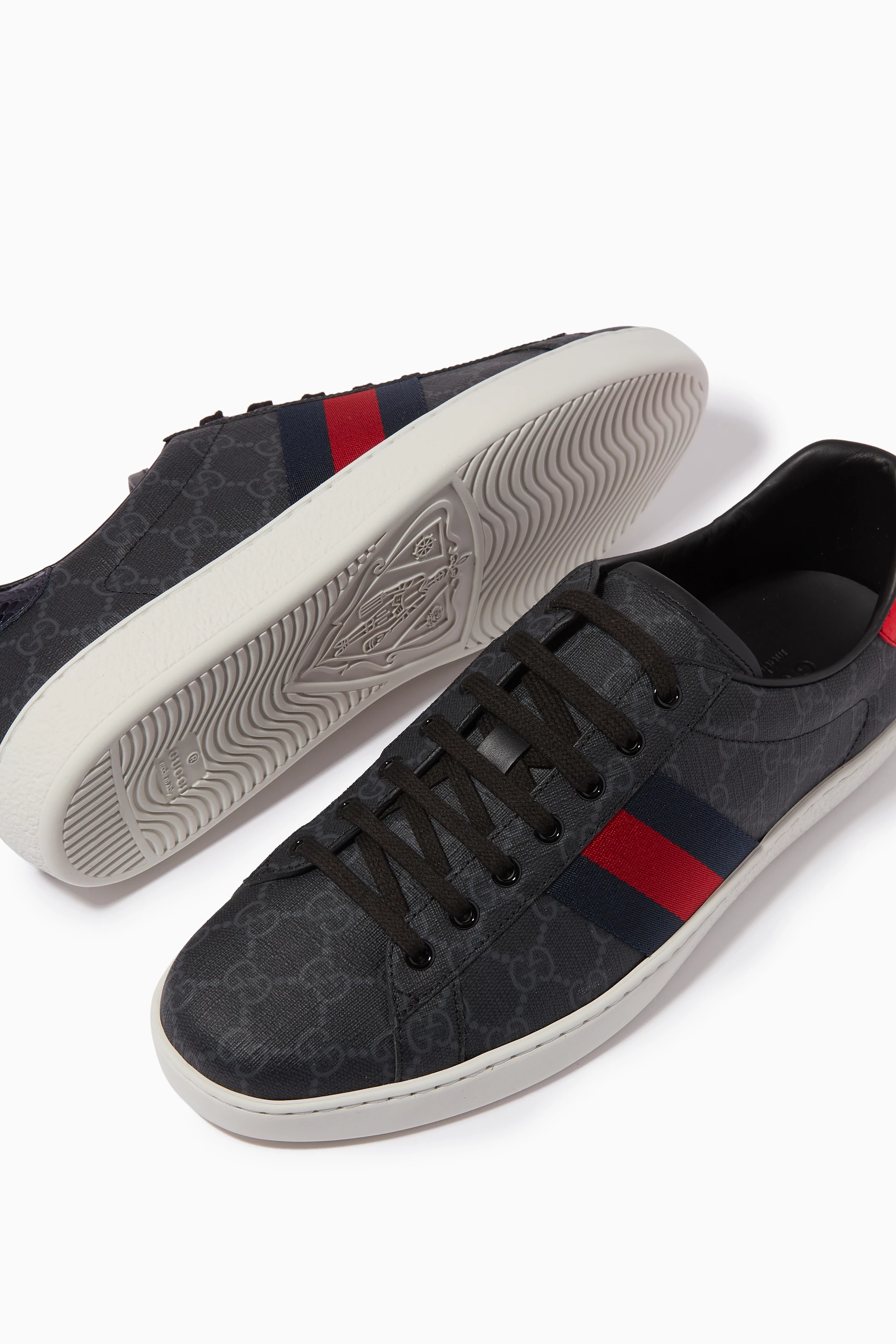 Buy Gucci Black Ace Sneakers in GG Supreme Canvas For Men Online Ounass UAE