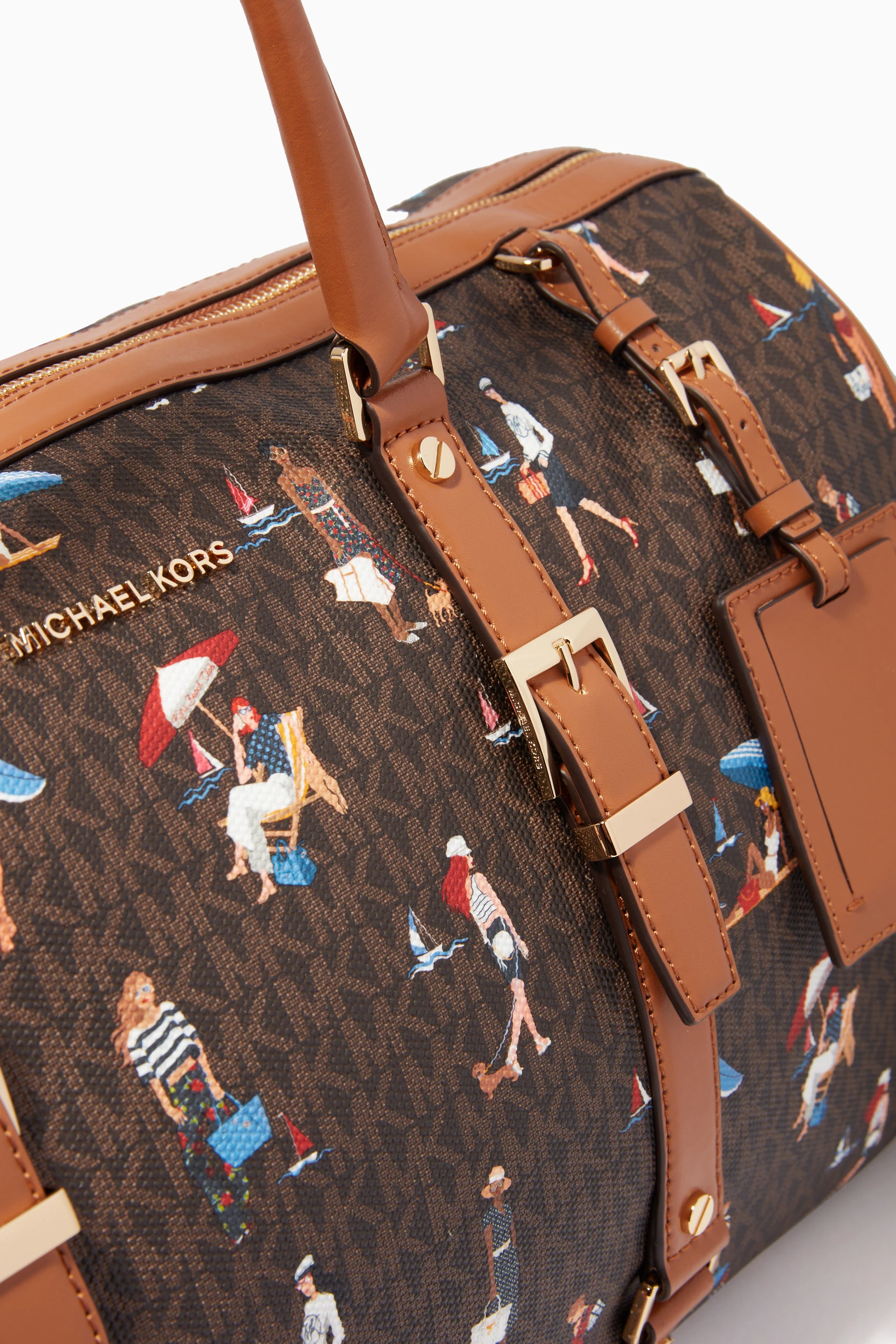 Buy Michael Kors Multicolour Extra Large Bedford Duffle Bag in Jet Set Girls Logo Canvas Leather For Women Online Ounass UAE