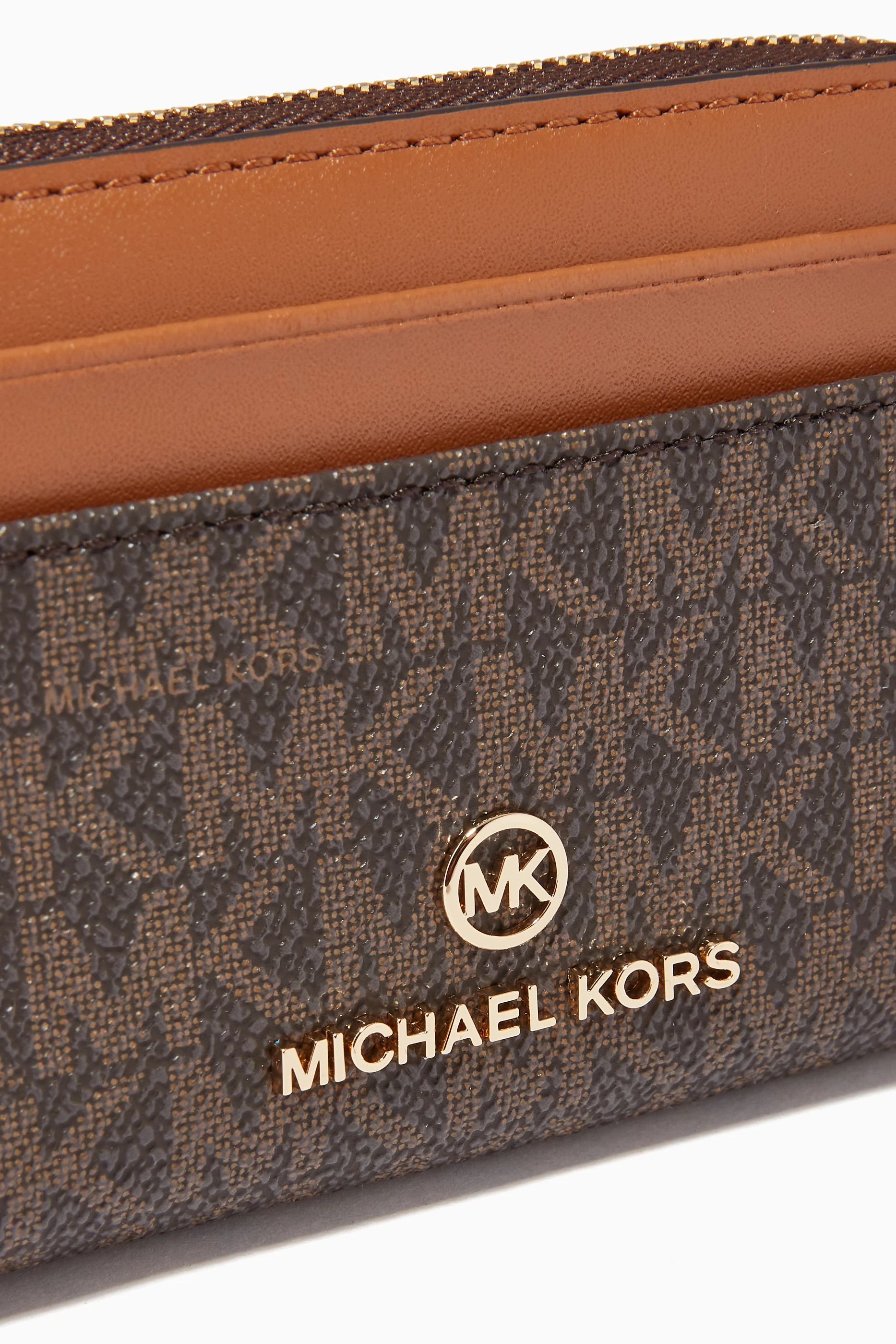 Buy Michael Kors Brown Small Jet Set Wallet in Logo Canvas For Women Online Ounass UAE
