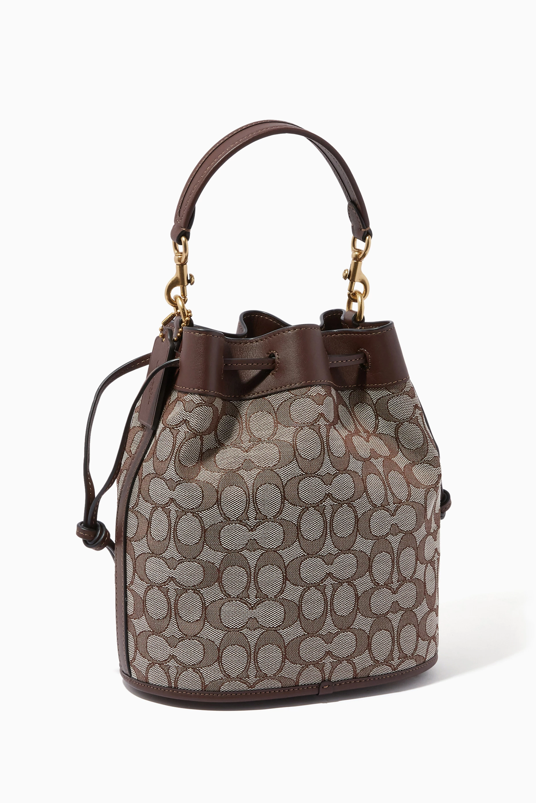 Buy Coach Brown Field Bucket Bag in Signature Jacquard For Women