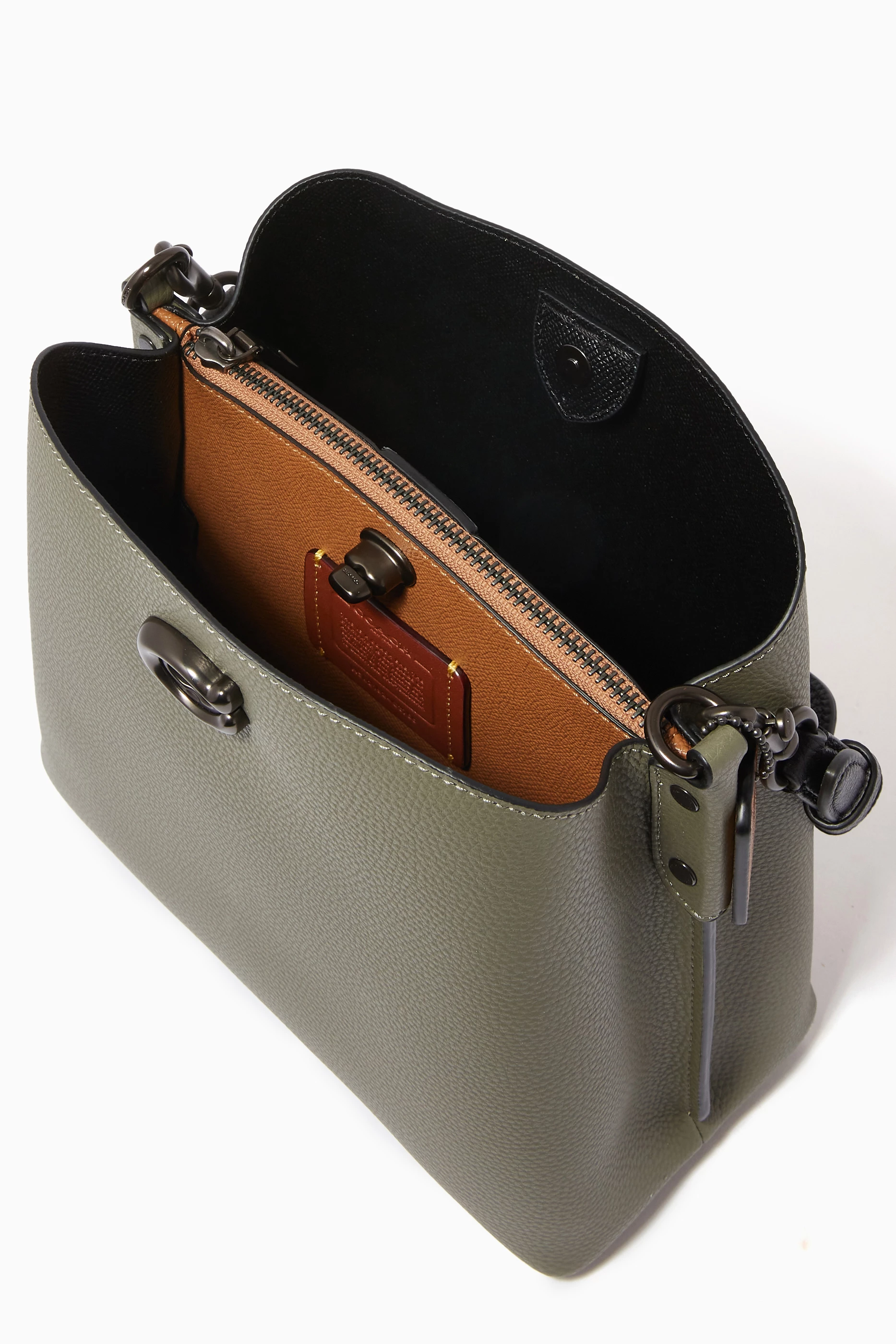 Buy Coach Green Willow Bucket Bag in Colour block Leather For Women Online Ounass UAE